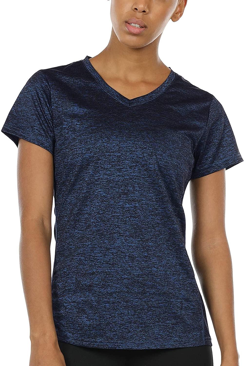 Dames sportshirt loopshirt V-hals ademend fitness yoga T-shirt gym