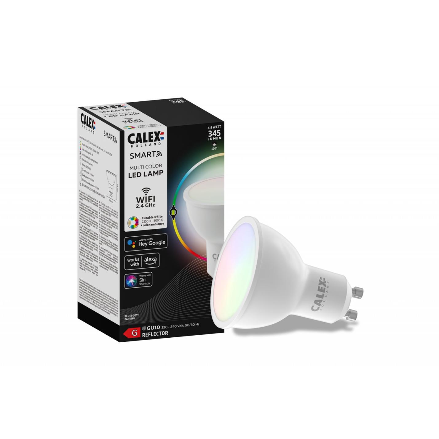 Calex Smart RGB Reflector led lamp GU10 | set van 3; Afbeelding: 2