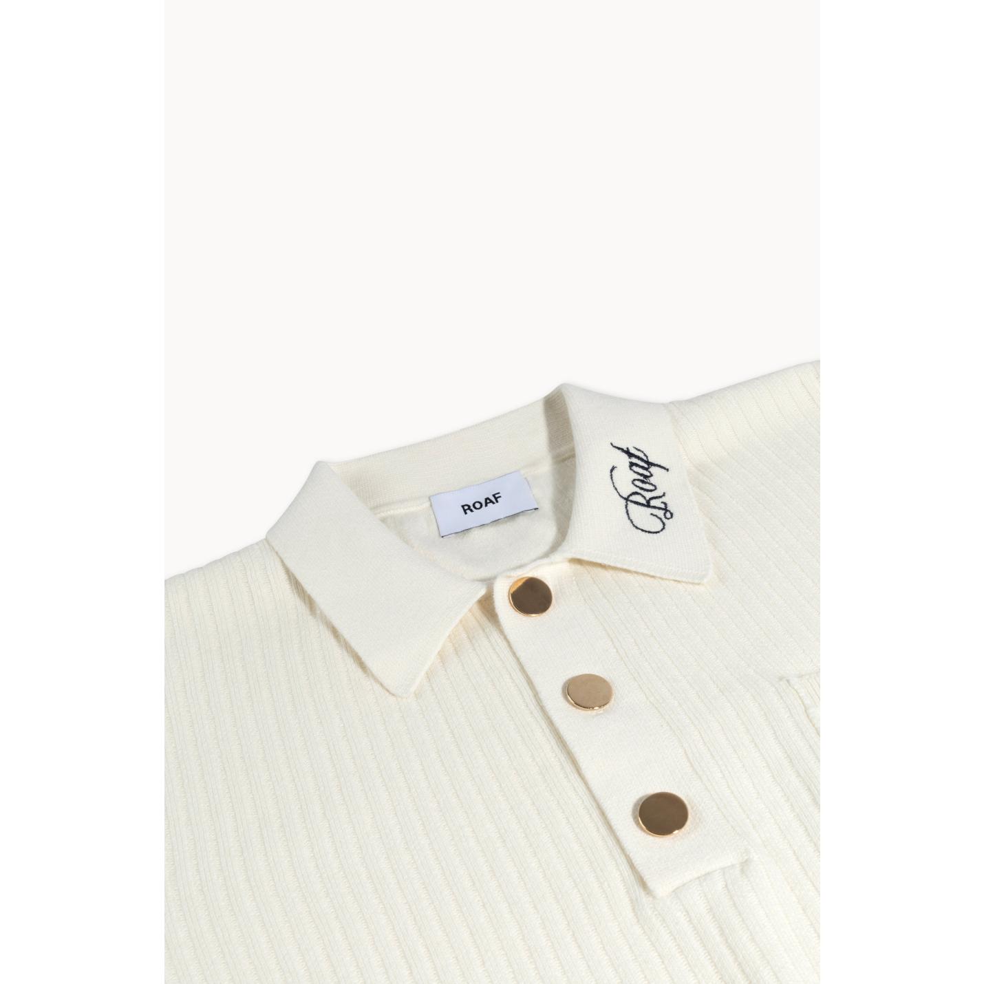 Ivory Knitted Polo - S; Afbeelding: 3