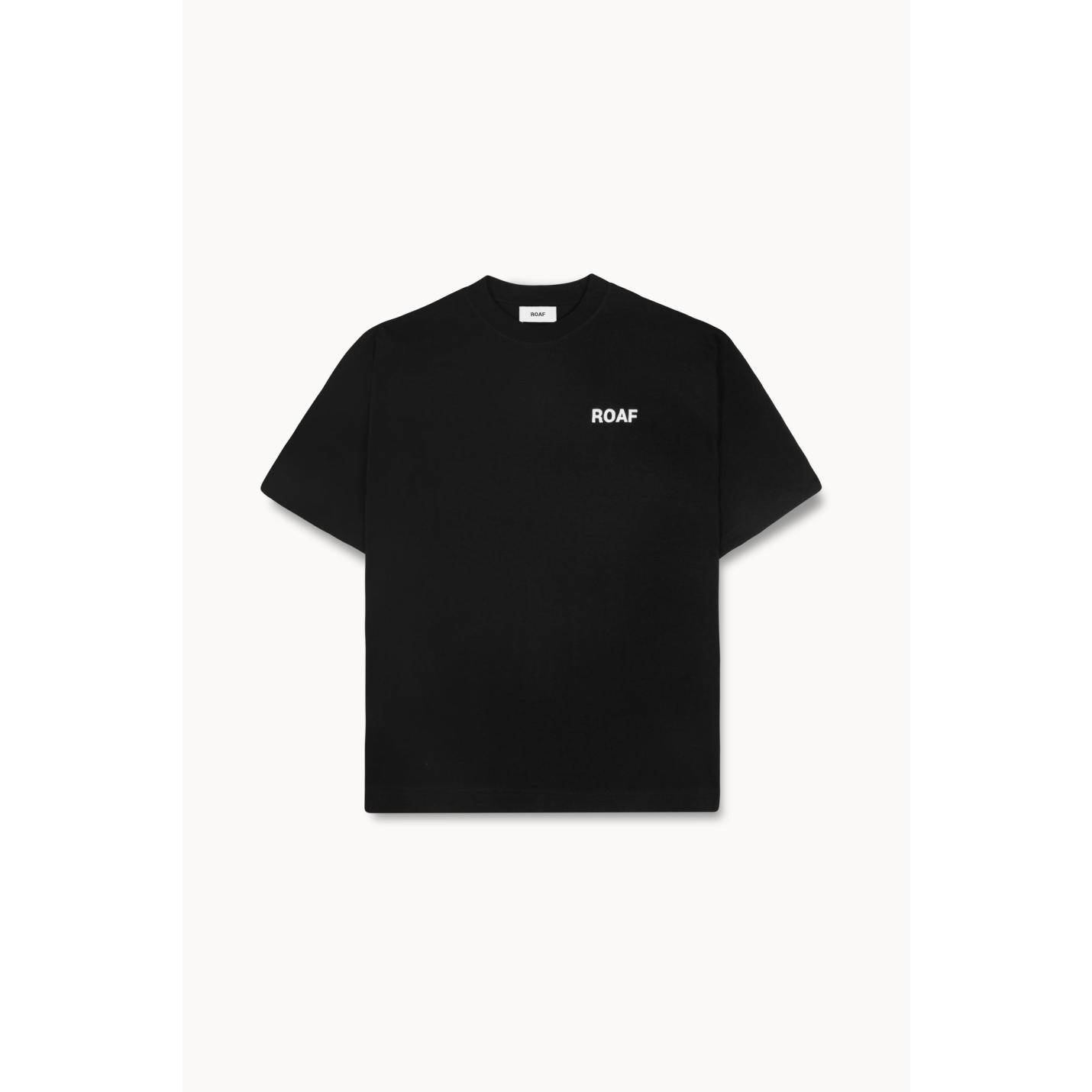 ROAF Logo Tee in Washed Black Cotton - XXL