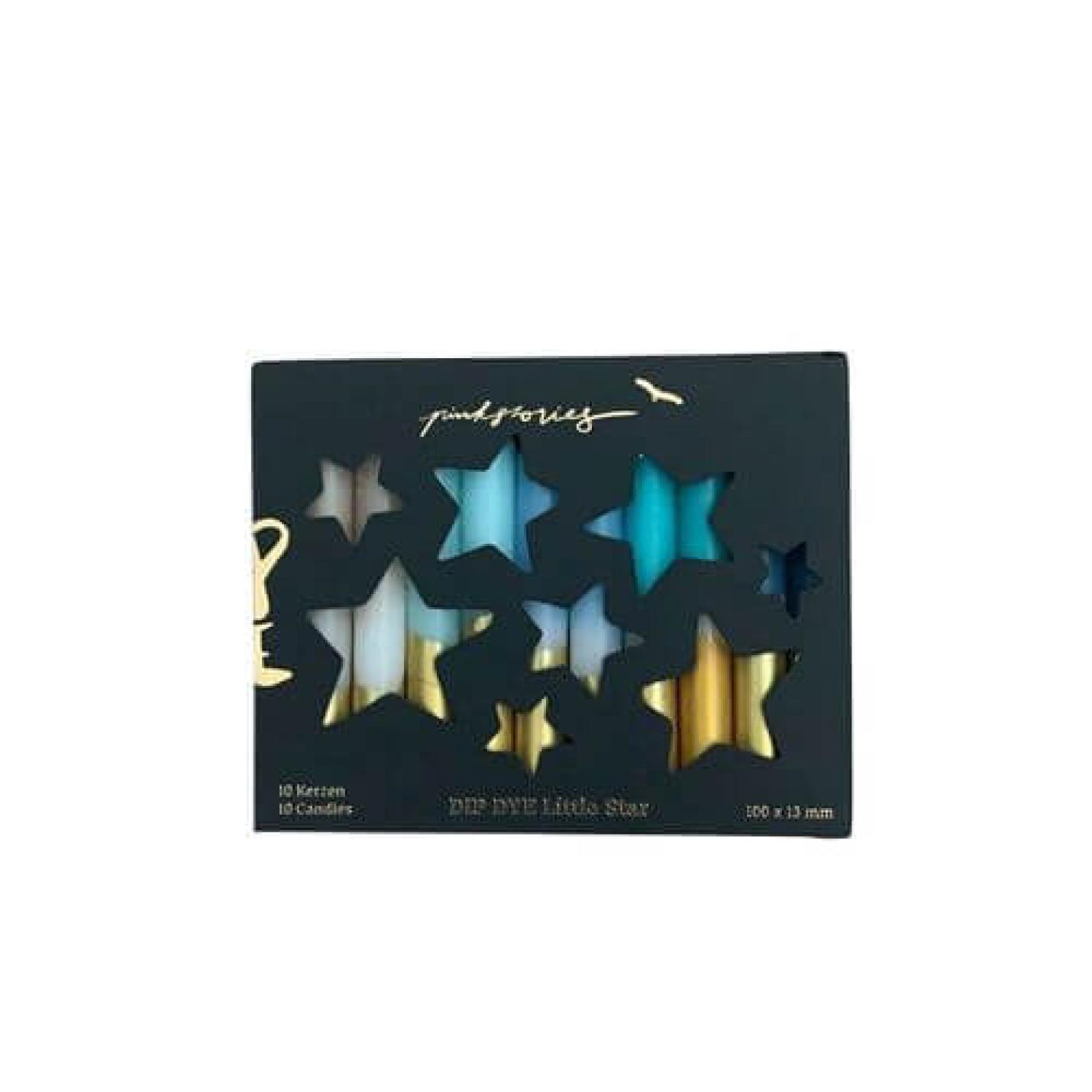 Dip Dye kaarsjes Little Star - Aqua Stars; Afbeelding: 2