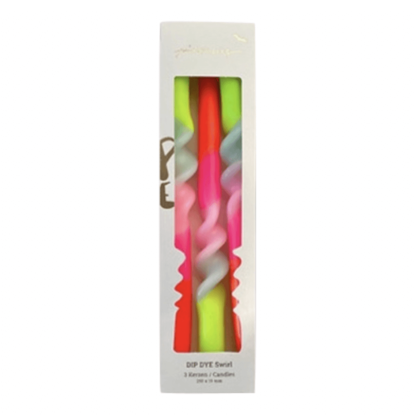 Dip Dye Swirl Lollipop Flowers kaarsen per 3 verpakt; Afbeelding: 2