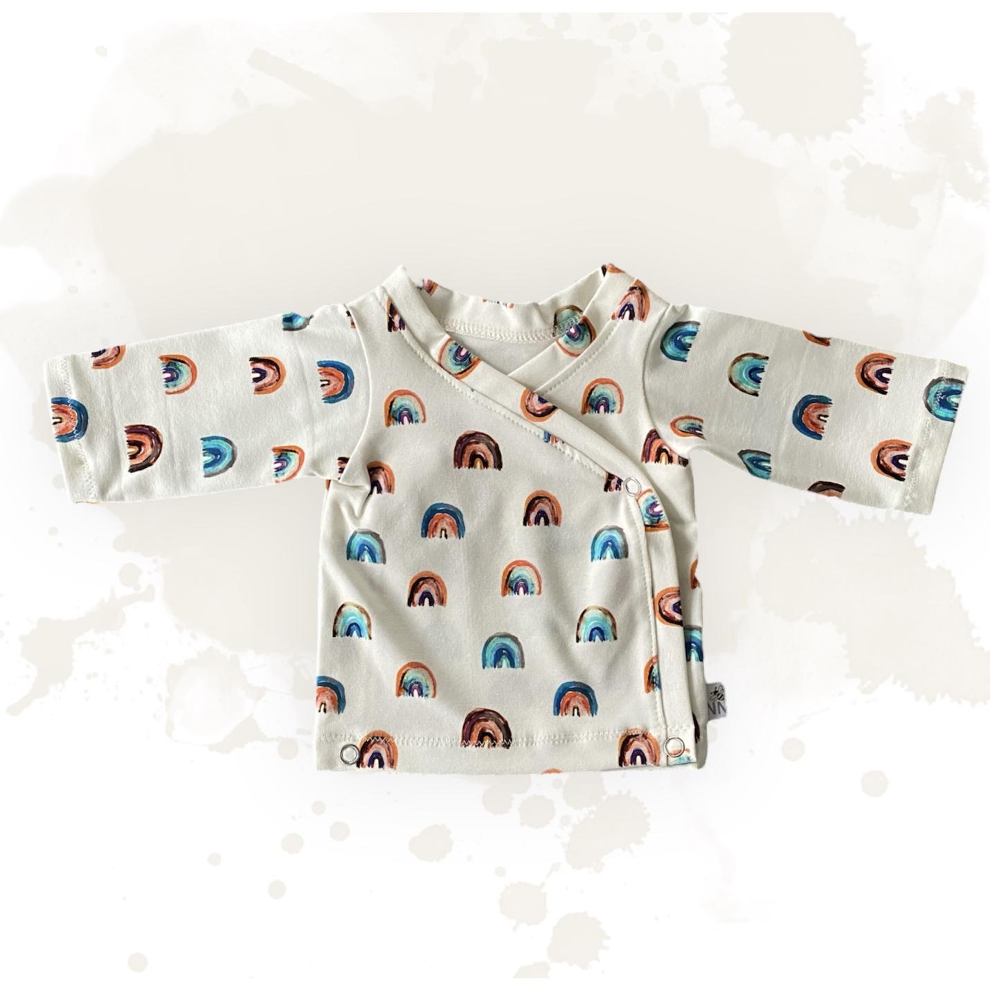 baby overslag shirtje regenbogen