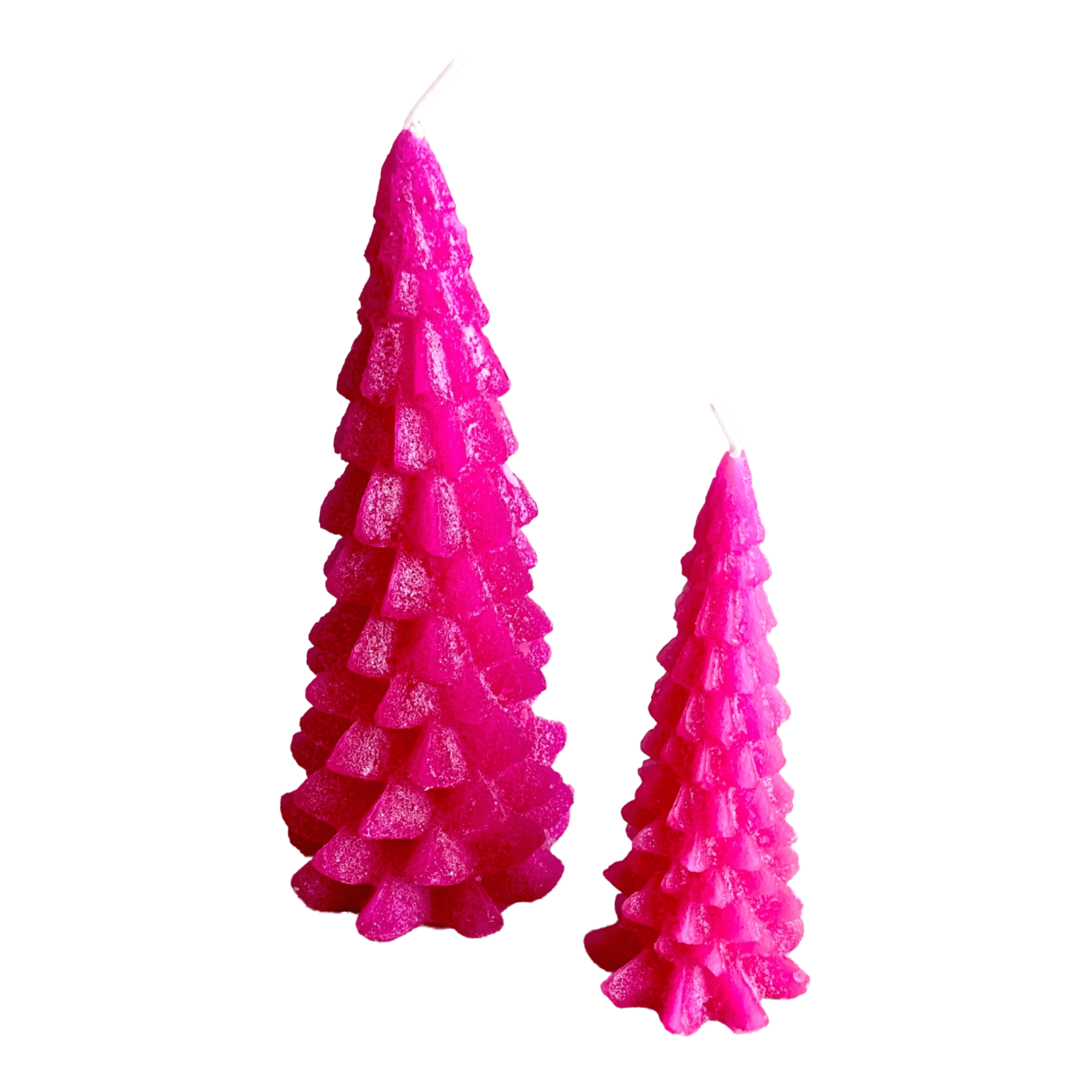 Kerstboomkaars neon fuchsia in twee maten - groot