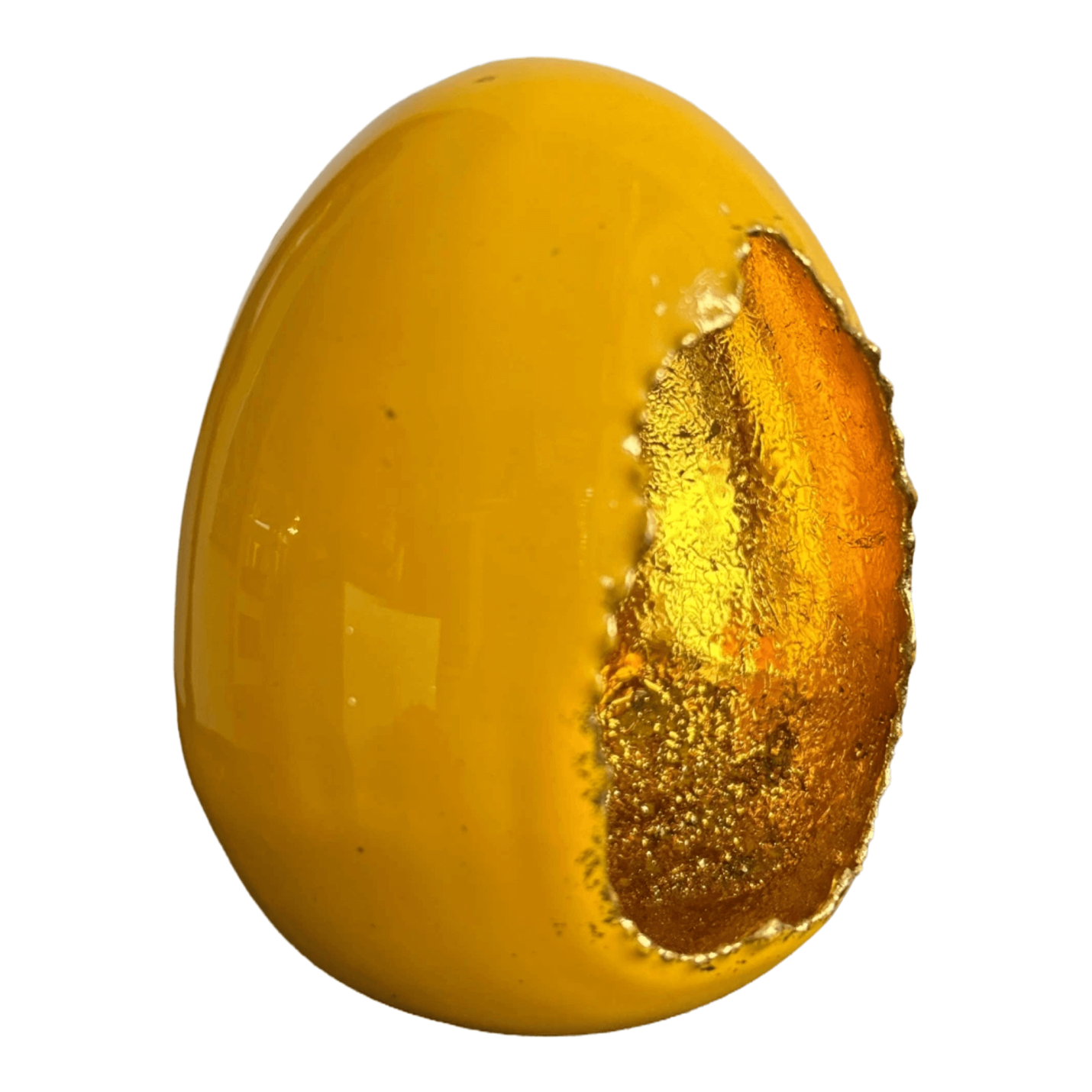 Decoratief geel/goud  ei in 3 maten - Small; Afbeelding: 2