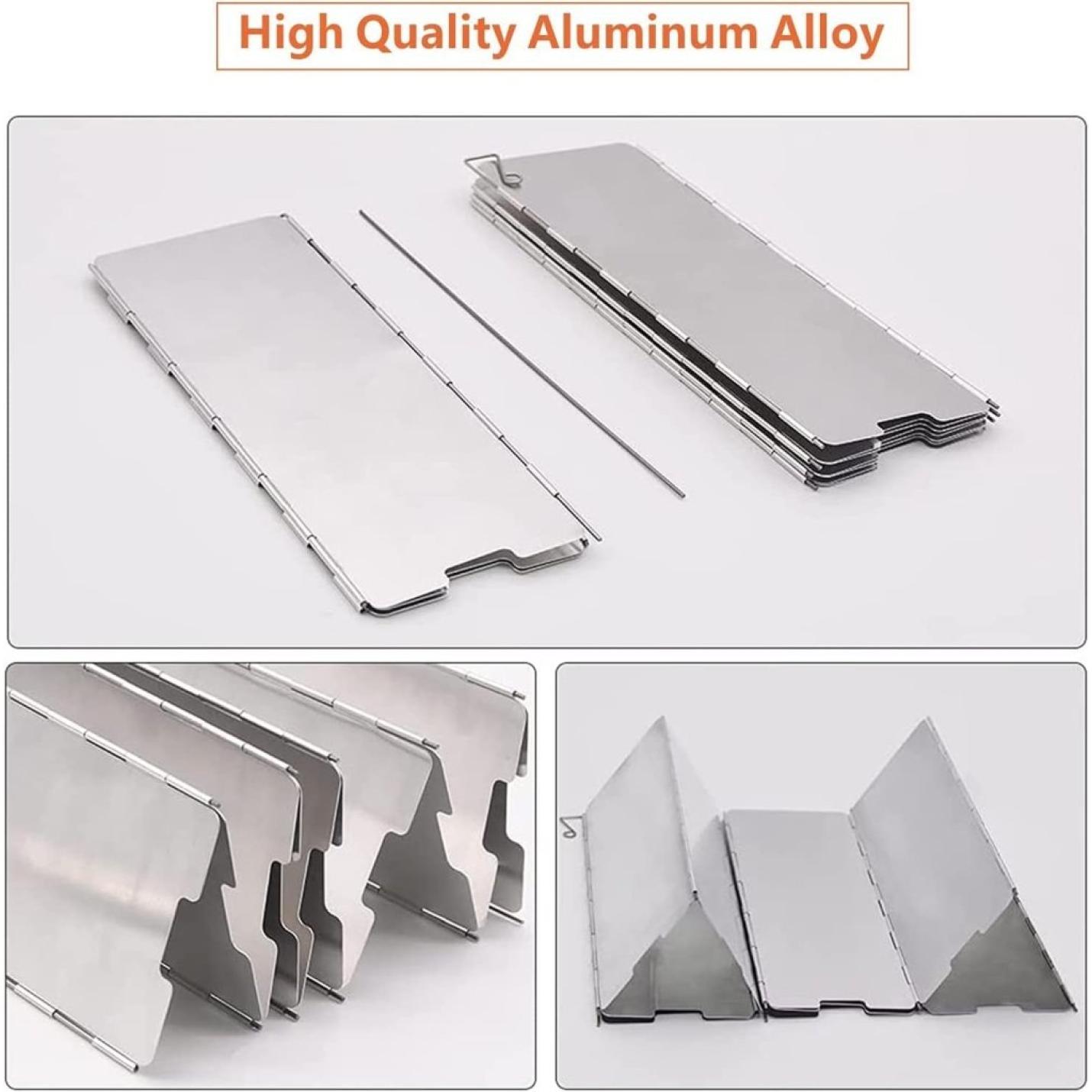 10 Stuks Aluminium Camping Fornuis Windscherm, Camping Kachel Voorrui, Draagbare Camping Kachel Voorruit, voor Kamperen Buitenkachel, Picknick, Kamperen - happygetfit.com