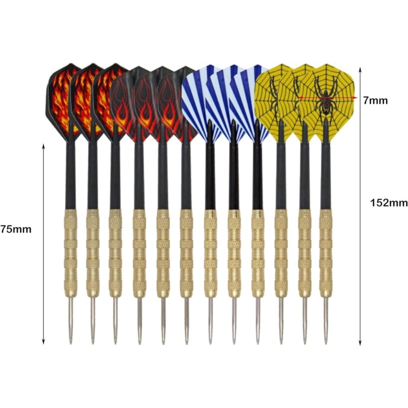 15 Pack 14G Kleurrijke Dartpijlen met Stalen Punt, Aluminium Assen Metaal Dartset (5 Kleuren), Beginners Thuis Darten, Messing Vaten en Dart Puntenslijper, voor Rec Room Mannengrot Bar - happygetfit.com