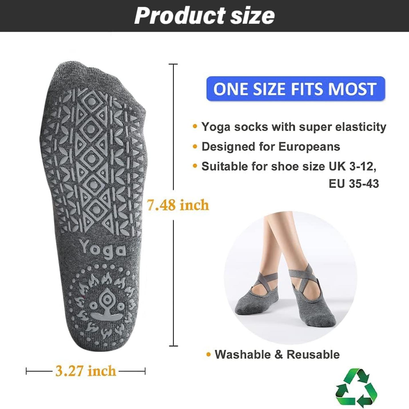 2 paar yoga-sokken voor dames, antislip, pilates, barre fitness, blote voettraining, antislip, balletsokken met anti-slip handgrepen voor pilates, ballet, dans, fitness - happygetfit.com