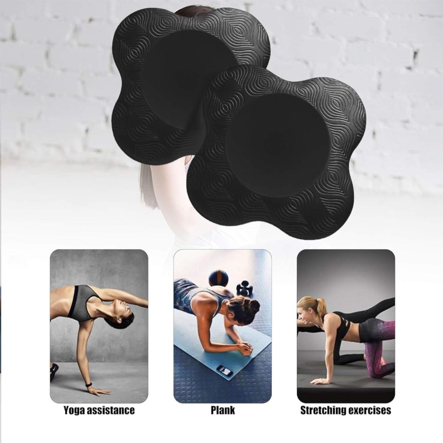 2 stuks kniekussens voor yoga, antislip kniebeschermers, matset, slijtvast, beschermt de knieën, handen, polsen en ellebogen - happygetfit.com