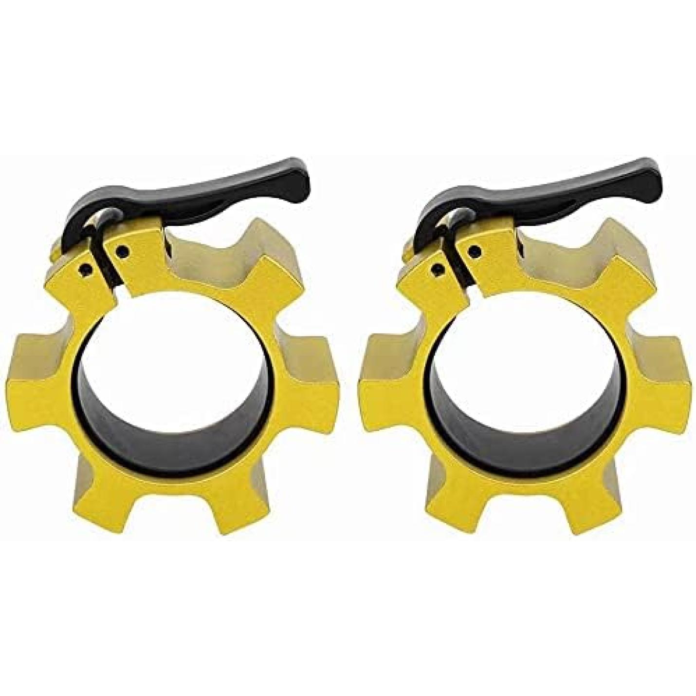 2 stuks Olympische halterkraag, aluminium haltersluiting, spin-clip, perfect voor professionele crossfit, sterke liften en Olympische training voor training, gewichtheffen, fitness, zwart, zilver, - happygetfit.com