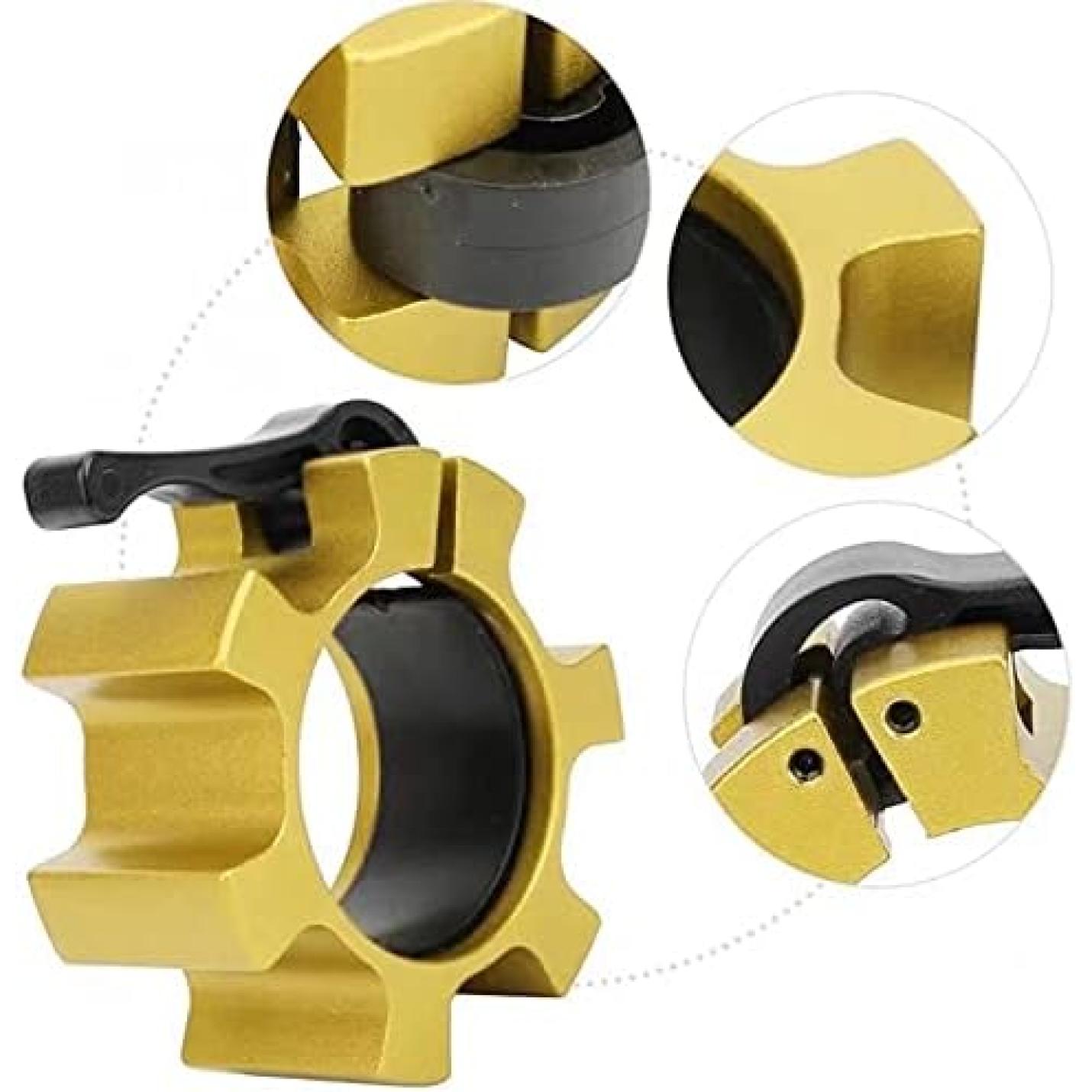 2 stuks Olympische halterkraag, aluminium haltersluiting, spin-clip, perfect voor professionele crossfit, sterke liften en Olympische training voor training, gewichtheffen, fitness, zwart, zilver, - happygetfit.com