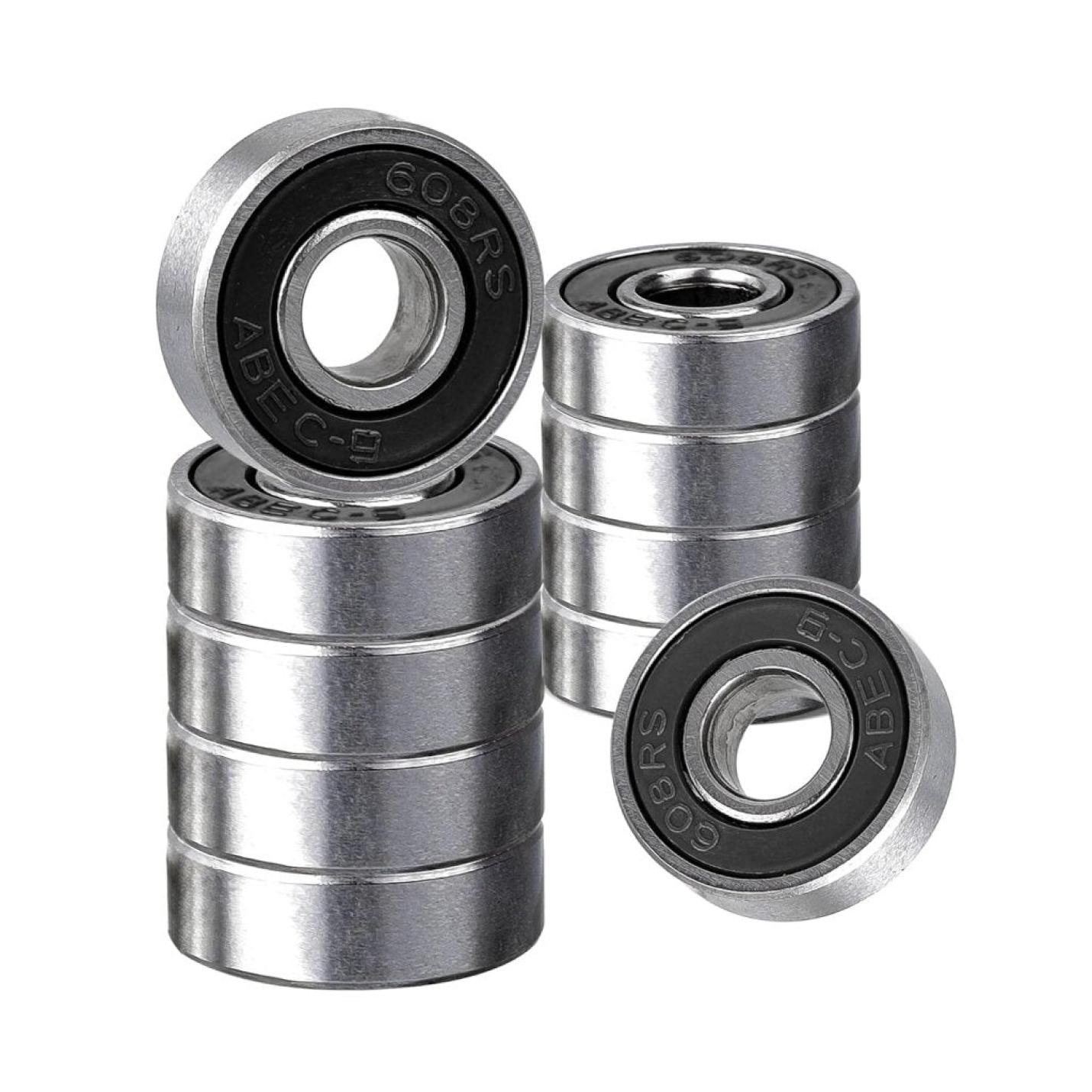 20 STUKS Skateboardlagers kleurenminiatuur, Dubbel afgeschermde lagers ABEC-9 608 2RS Skateboard Lager voor Lange Skateboards Vierwielige Skates Wielen Vervangende Lager - happygetfit.com