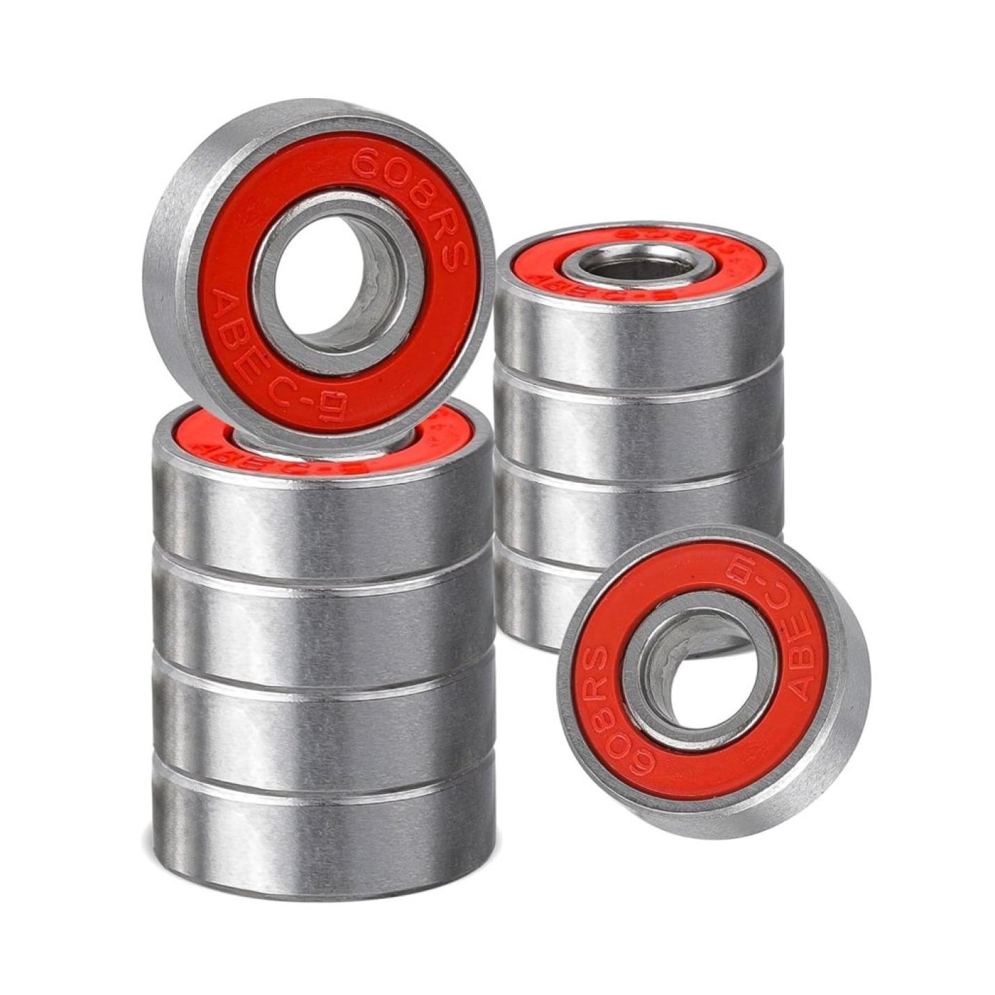 20 STUKS Skateboardlagers kleurenminiatuur, Dubbel afgeschermde lagers ABEC-9 608 2RS Skateboard Lager voor Lange Skateboards Vierwielige Skates Wielen Vervangende Lager - happygetfit.com