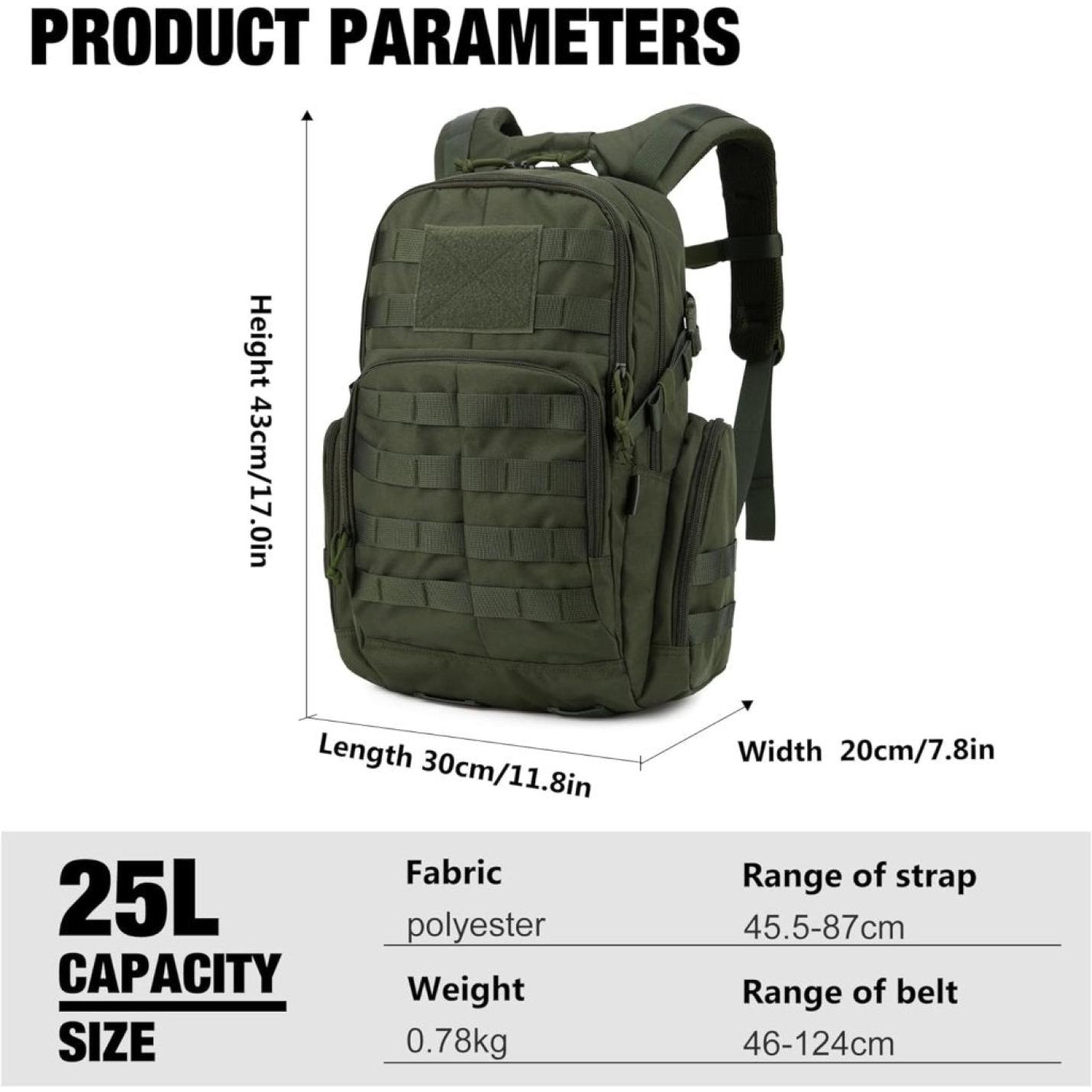 25/35L Militaire Tactische Rugzak Dagrugzak voor Laptop Trekking Kamperen Wandelen Reizen Outdoor … - happygetfit.com