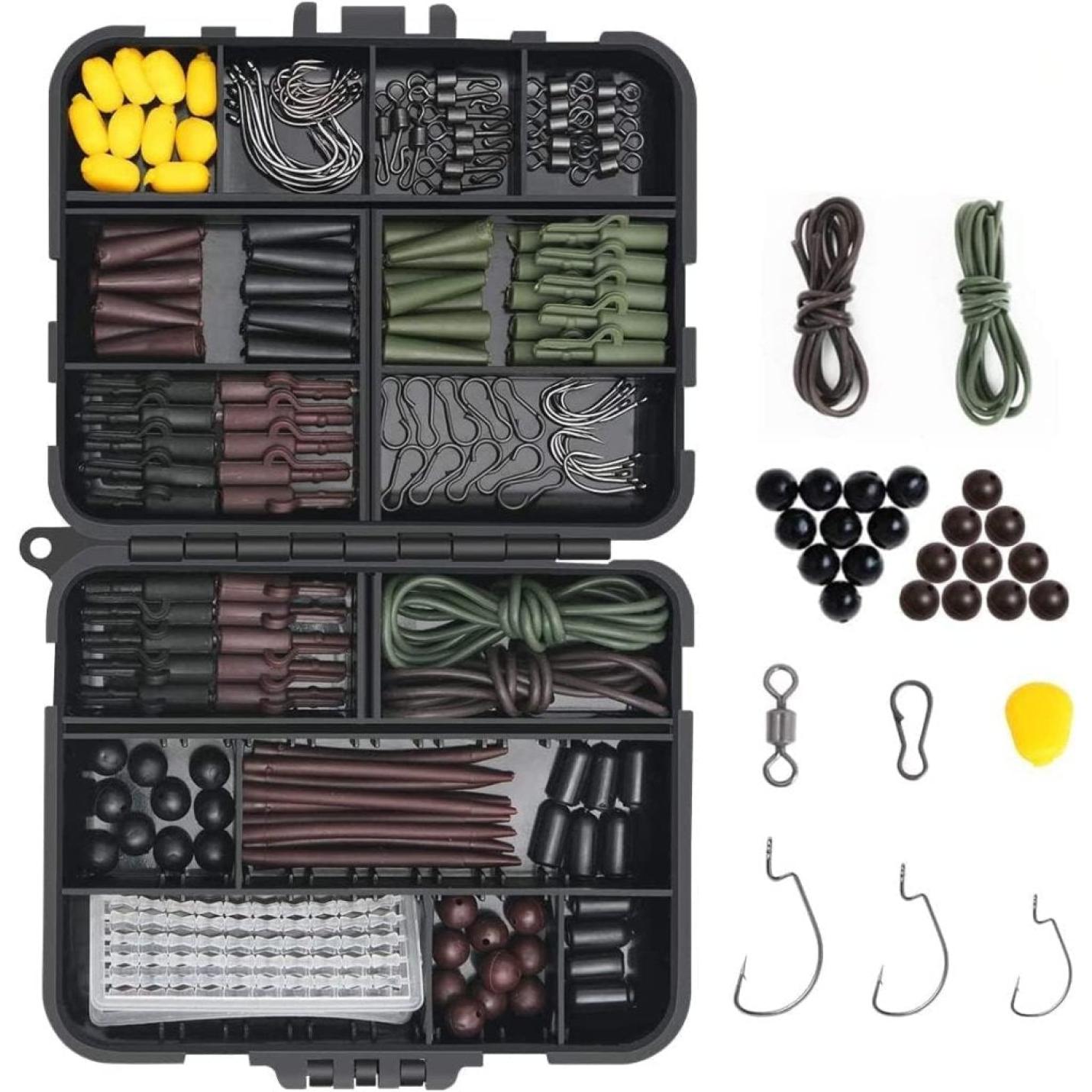 272 Stkvishaken Kit, Hengelaccessoireset, Jighaken, Bullet Bass Gooien Zinken Gewichten, Verschillende Vissen Wervels, Zinken Slides, Vislijn Kralen enz - happygetfit.com