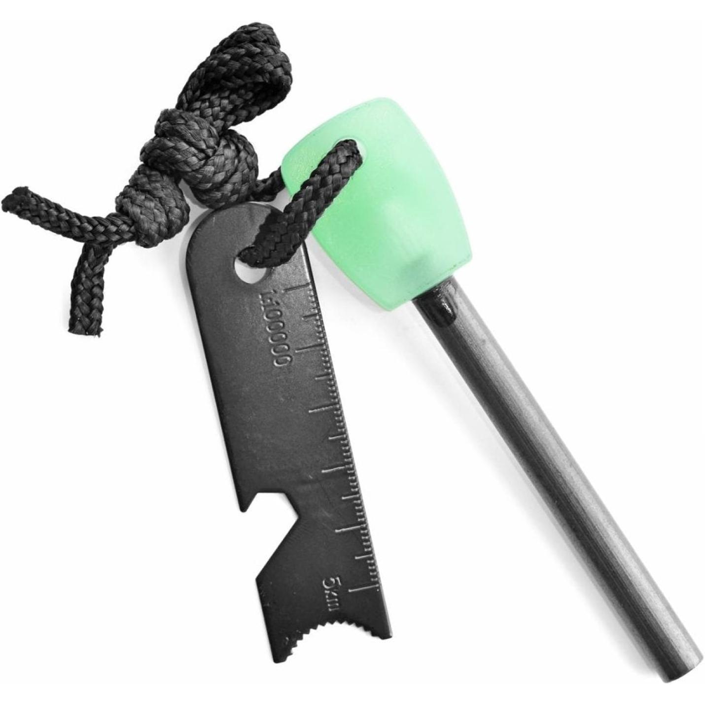 3-in-1 Maxi Glow vuursteen, aansteker, vuurstaal, 12.000 ontstekingen, licht op in het donker, 10,5 cm, met liniaal en flesopener, magnesium vuurstarter, voor outdoor, survival, camping - happygetfit.com