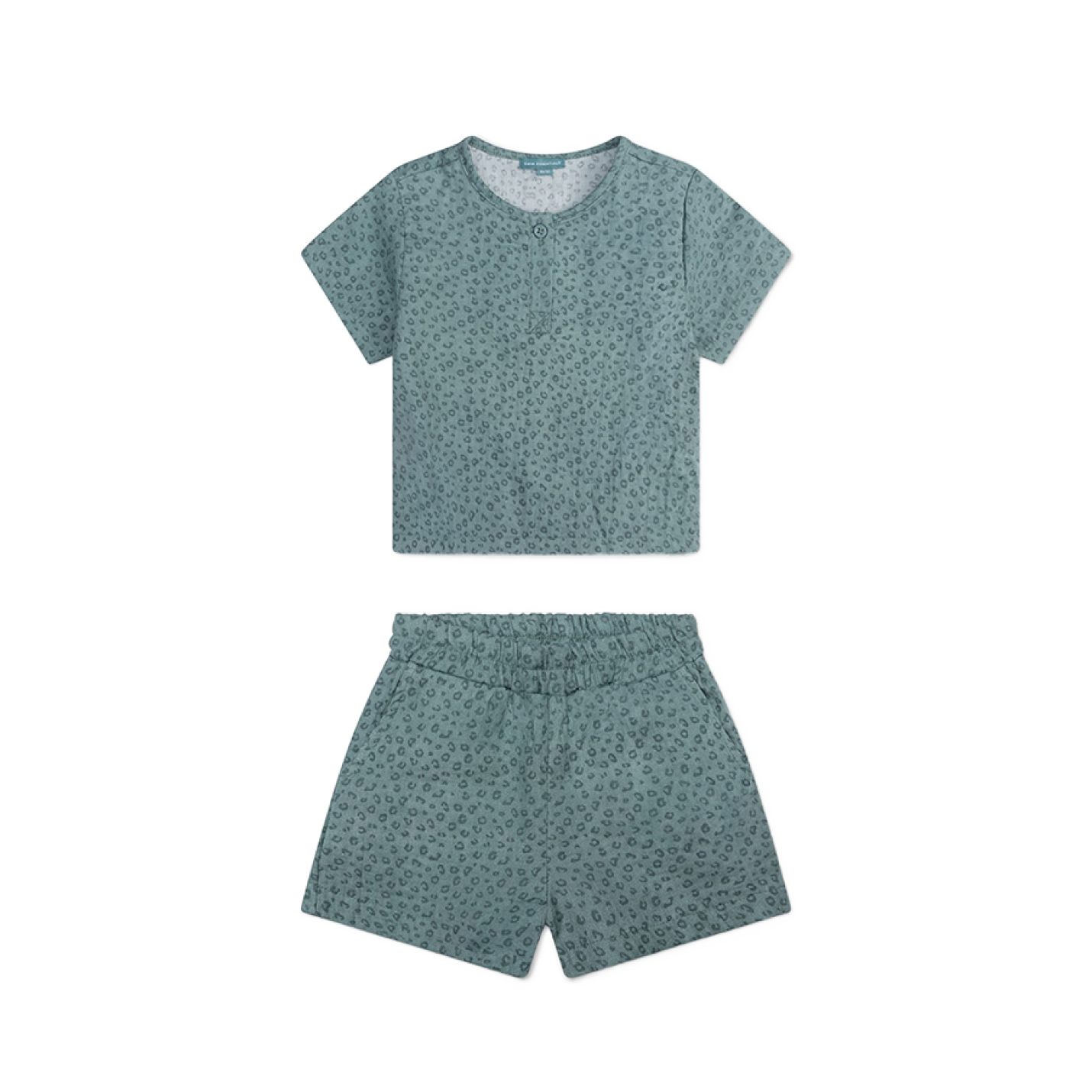 Strandset jumpsuit 2 delig groen pamterprint