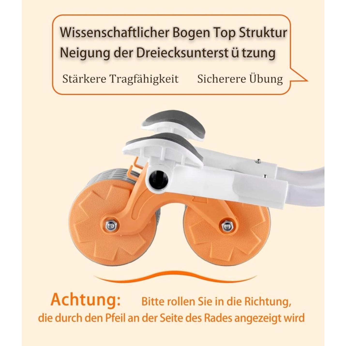 Ab Roller Ab trainer met elleboogsteun, Ab Wheel met automatische terugslag, buikspiertrainer met kniemat voor mannen en vrouwen, buikspiertraining dubbele wielen Stabiel - happygetfit.com