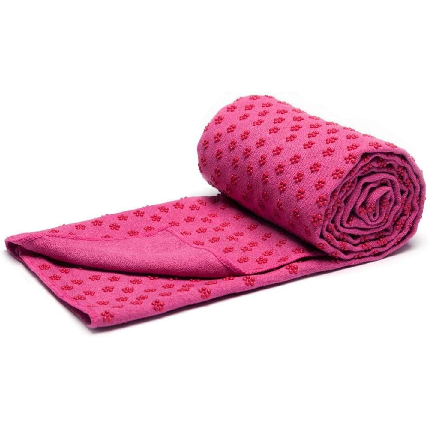 Antislip sneldrogende yogahanddoeken (6 kleuren) met draagtas van mesh, extra lang (62 x 183 cm) - happygetfit.com