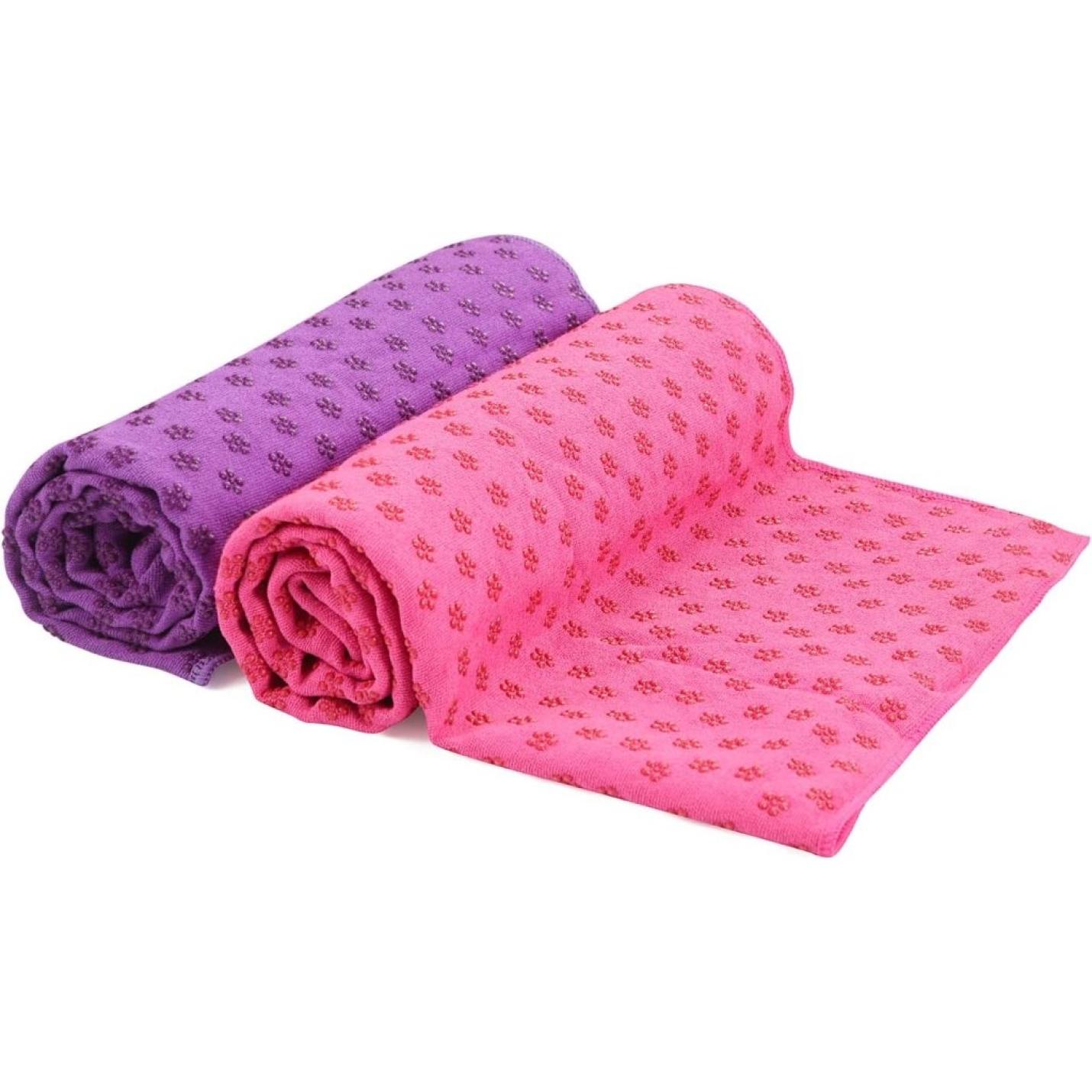 Antislip sneldrogende yogahanddoeken (6 kleuren) met draagtas van mesh, extra lang (62 x 183 cm) - happygetfit.com