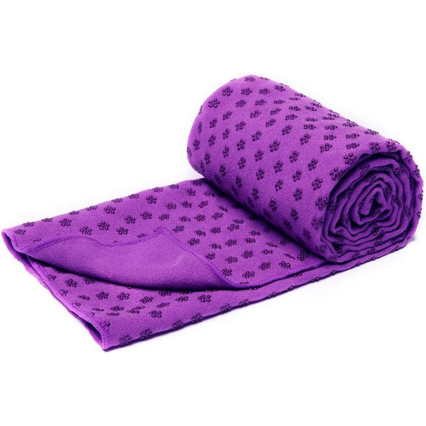 Antislip sneldrogende yogahanddoeken (6 kleuren) met draagtas van mesh, extra lang (62 x 183 cm) - happygetfit.com