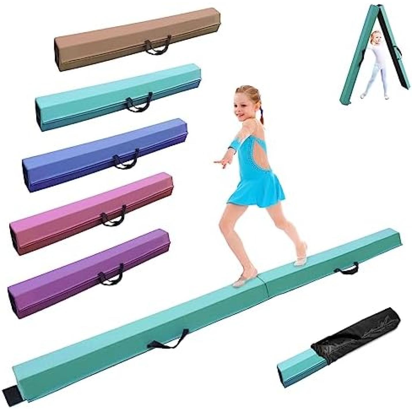 Artistieke gymnastiekbalk voor thuis, 240/270/300 cm, PU-leer, antislip rubberen basis, gymnastiekbalk voor training, praktijk, beroepsopleiding voor kinderen - happygetfit.com