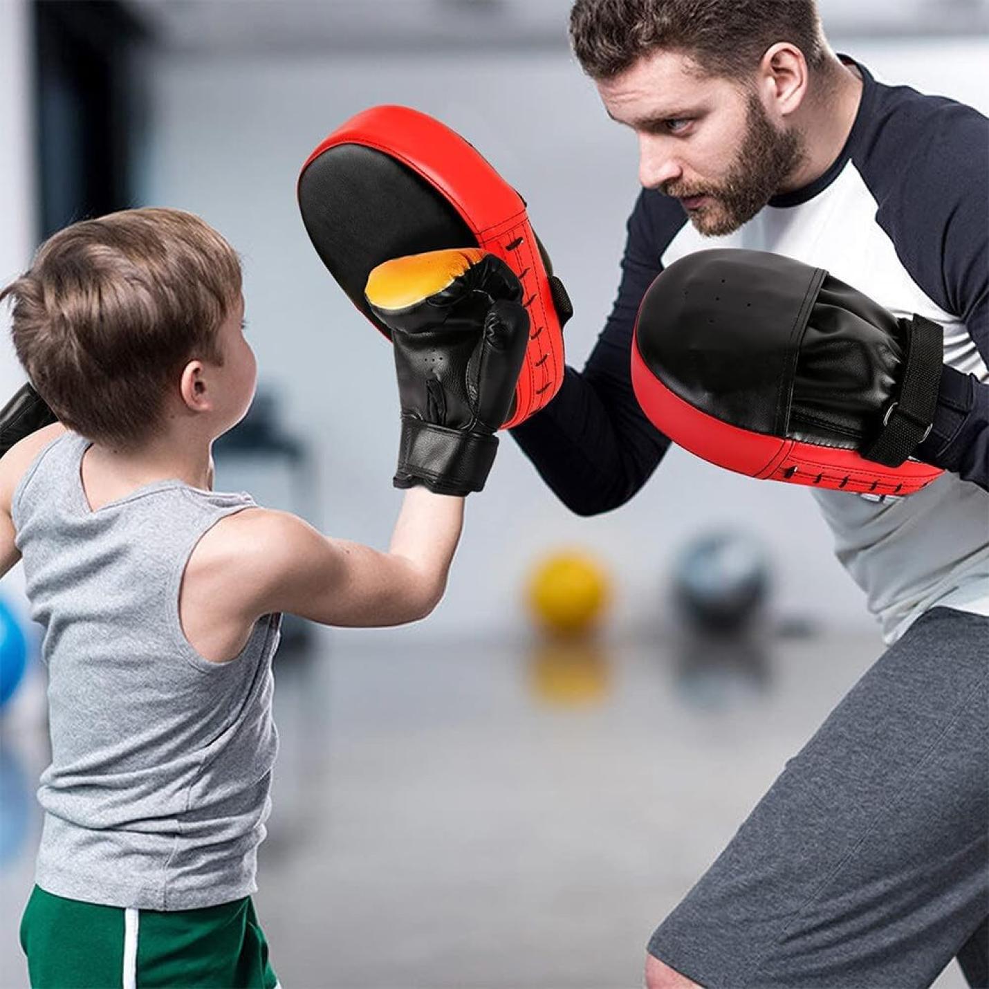 Bokshandschoenen voor kinderen, bokshandschoenen, bokshandschoenen, bokshandschoenen, PU-bokshandschoenen, elementaire bokshandschoenen, voor bokstraining in de leeftijdsgroep 3-12 jaar oud - happygetfit.com