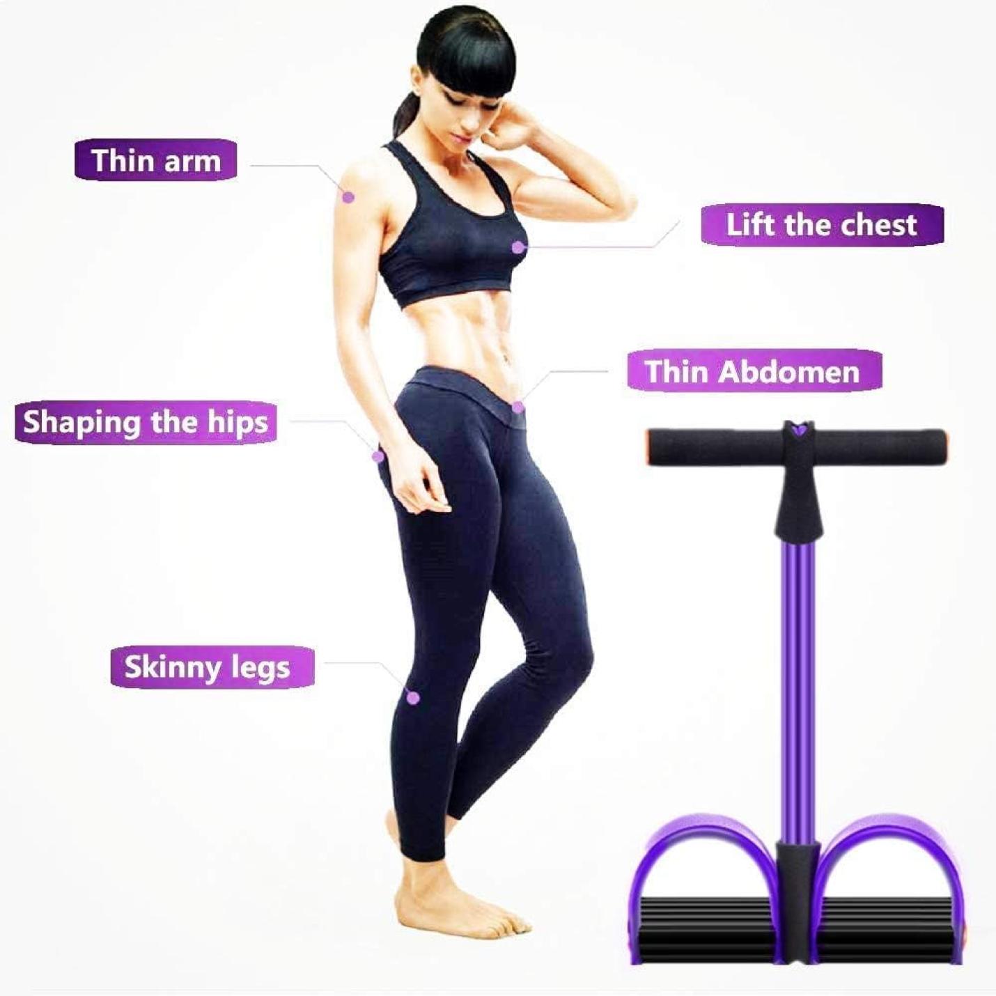 Buiktrainer, sit-up trainingsapparatuur bodybuilding expander full-body trainer voor thuis 6 tubes elastisch trekkoord multifunctionele been-exerciser voor fitness, afvallen, training, yoga - happygetfit.com