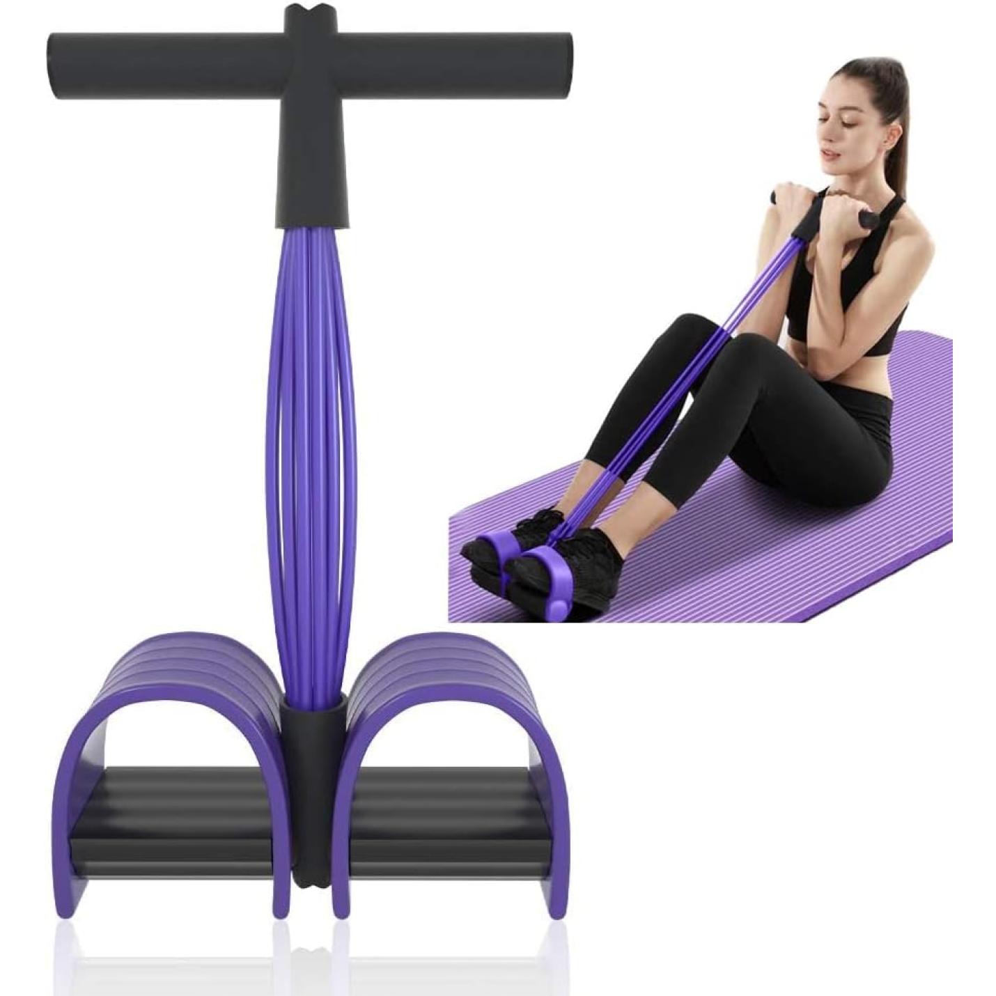 Buiktrainer, sit-up trainingsapparatuur bodybuilding expander full-body trainer voor thuis 6 tubes elastisch trekkoord multifunctionele been-exerciser voor fitness, afvallen, training, yoga - happygetfit.com