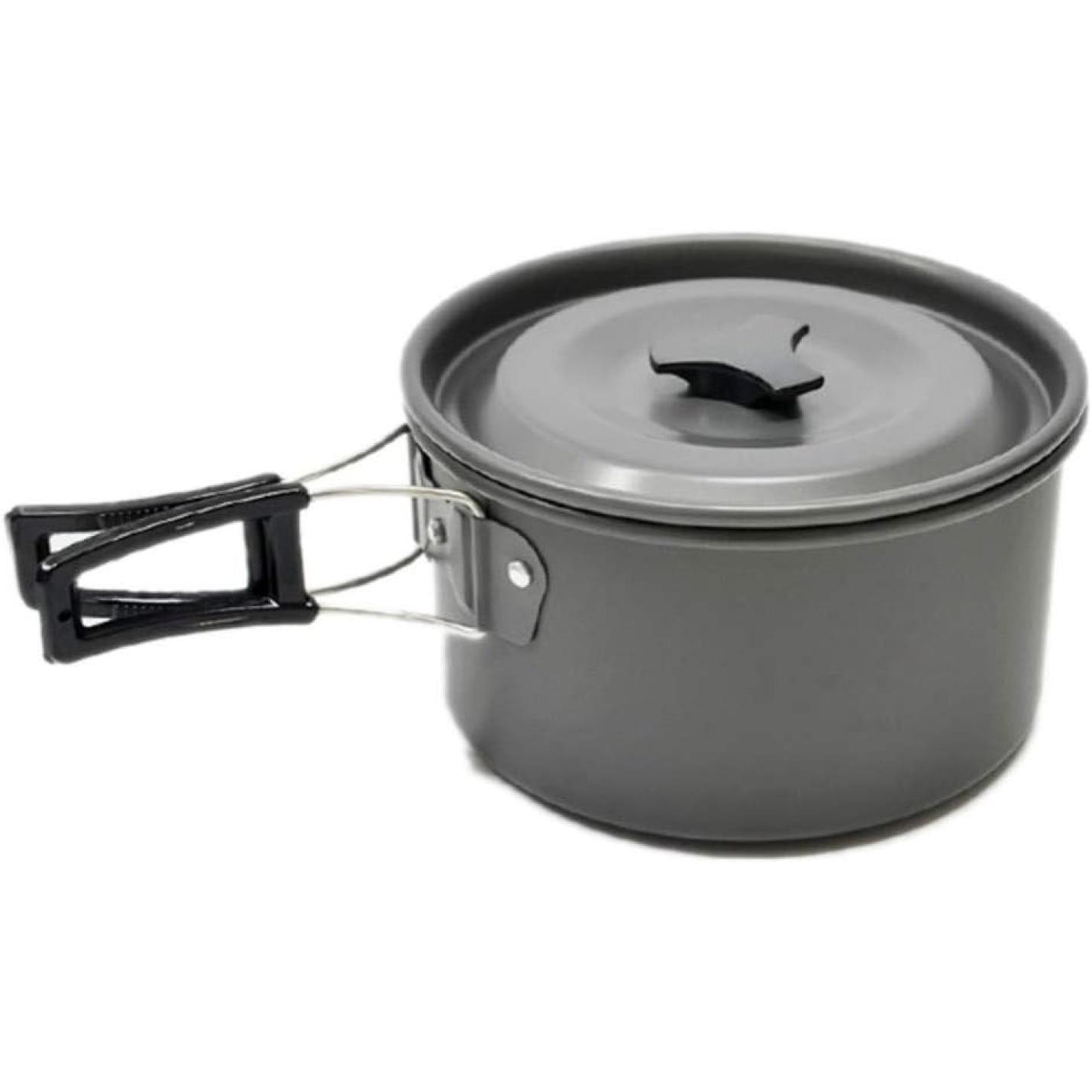 Camping kookgereiset, 2 - 3 personen, opvouwbare camping pannenset, steelpan, pan, theepot voor buiten, picknicken, kamperen en wandelvakanties - happygetfit.com