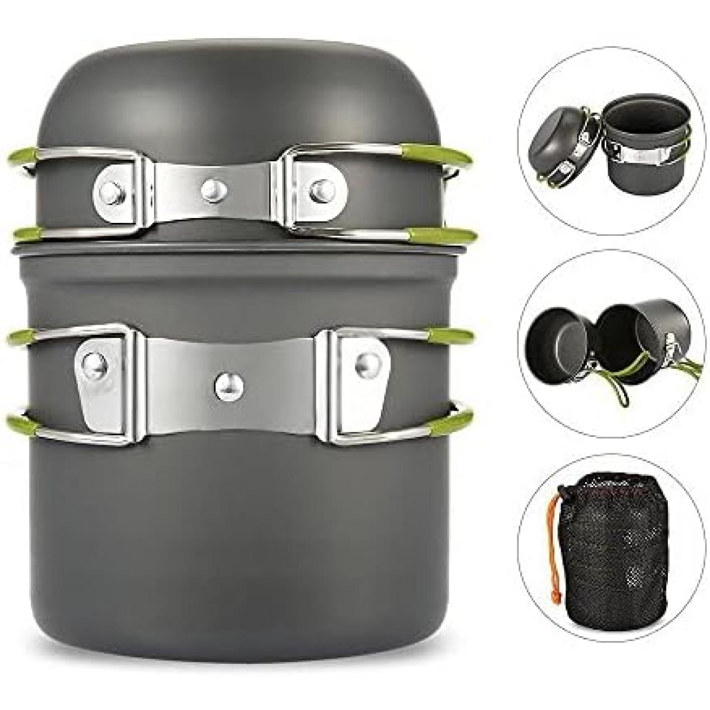 Camping kookset, draagbare rugzakreizen, outdoor wandelen kamperen mini-gaskoker pan - happygetfit.com