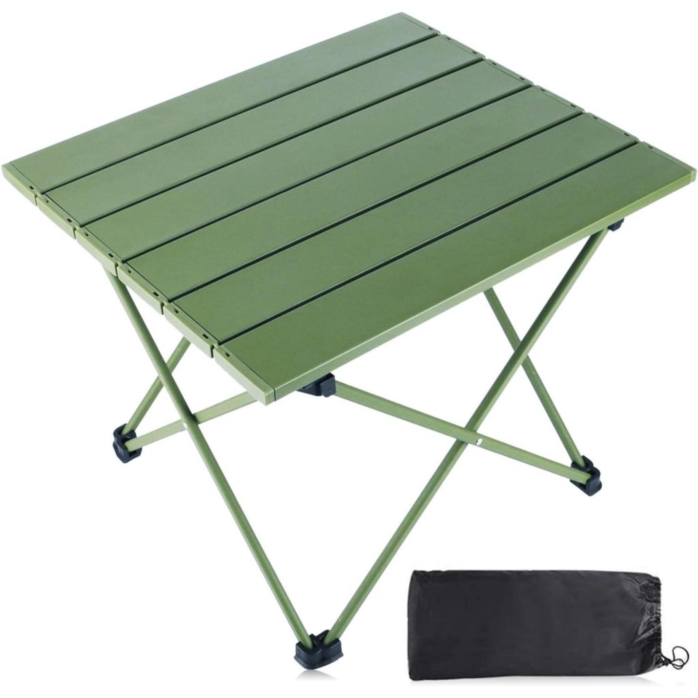 Campingtafel, klaptafel, camping, draagbare campingtafel, inklapbaar met aluminium tafelblad, ultralicht, aluminium klaptafel met draagtas voor kamperen, wandelen, vissen, grillen - happygetfit.com