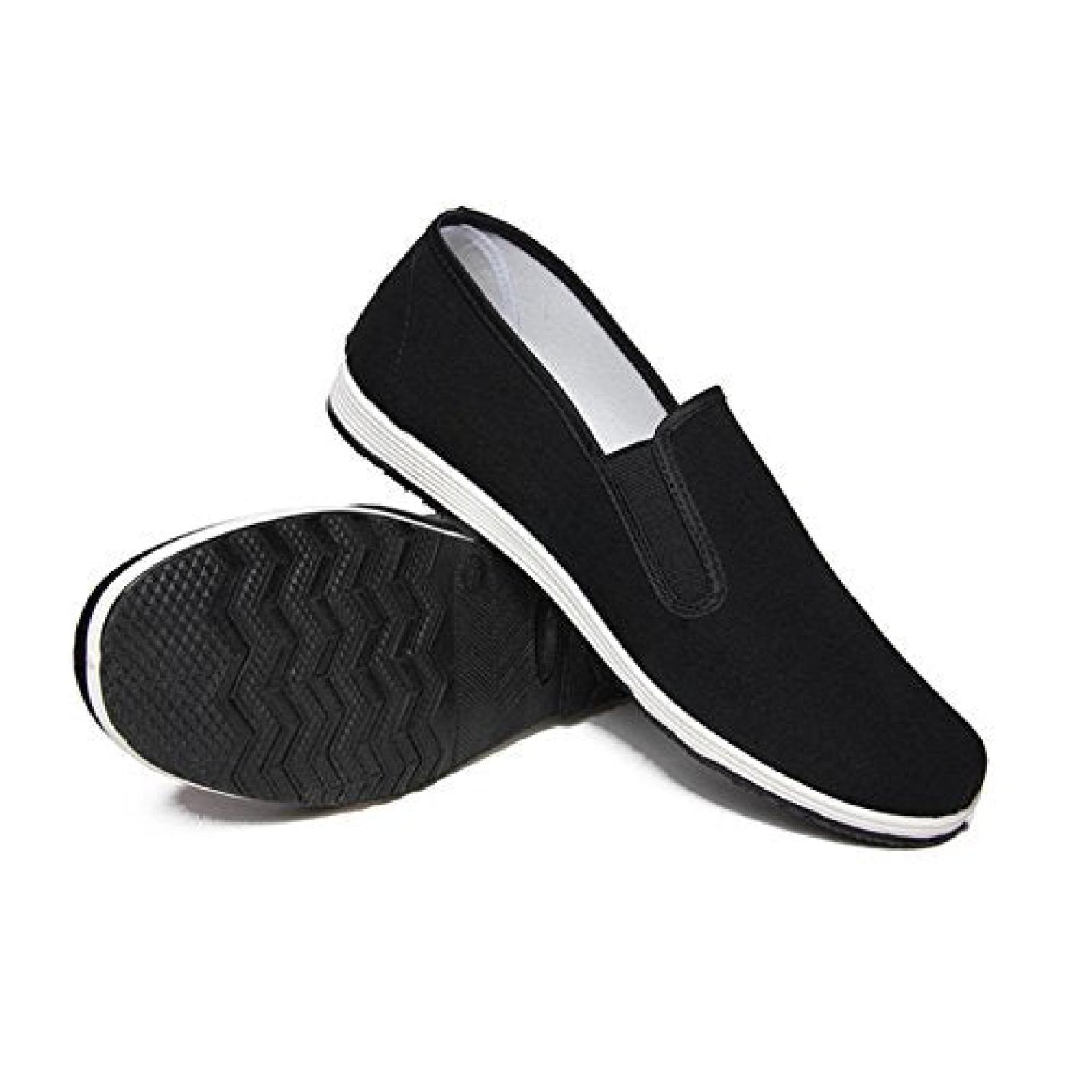 Chinese Traditionele Oude Peking Schoenen Kung Fu Tai Chi Schoenen Rubberen Zool Unisex Zwart - happygetfit.com