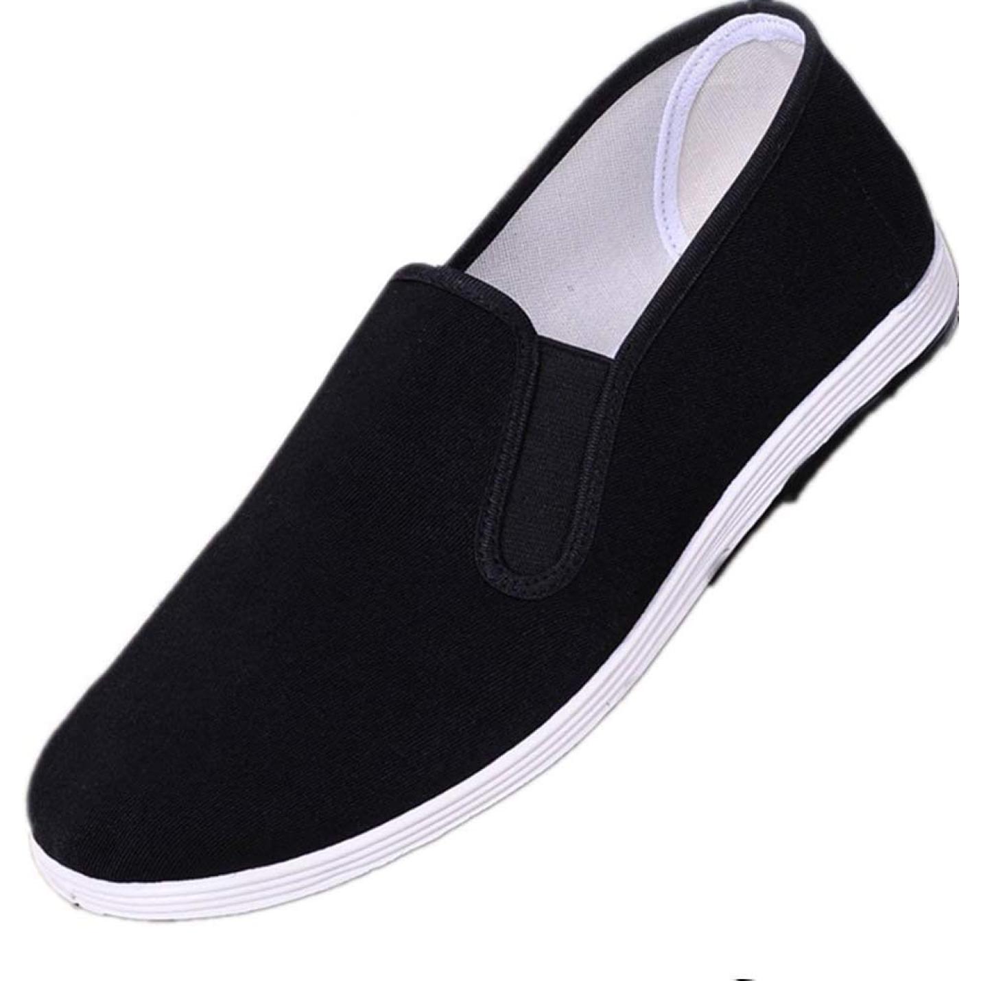 Chinese Traditionele Oude Peking Schoenen Kung Fu Tai Chi Schoenen Rubberen Zool Unisex Zwart - happygetfit.com