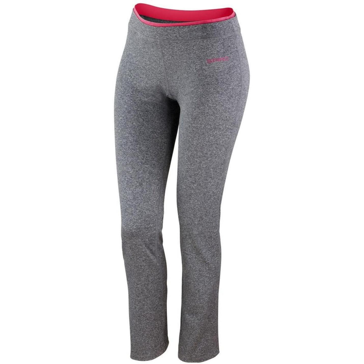 Elegantie in beweging: Ontdek onze dames sportbroek voor stijlvol comfort met een roze taillebandlogo.