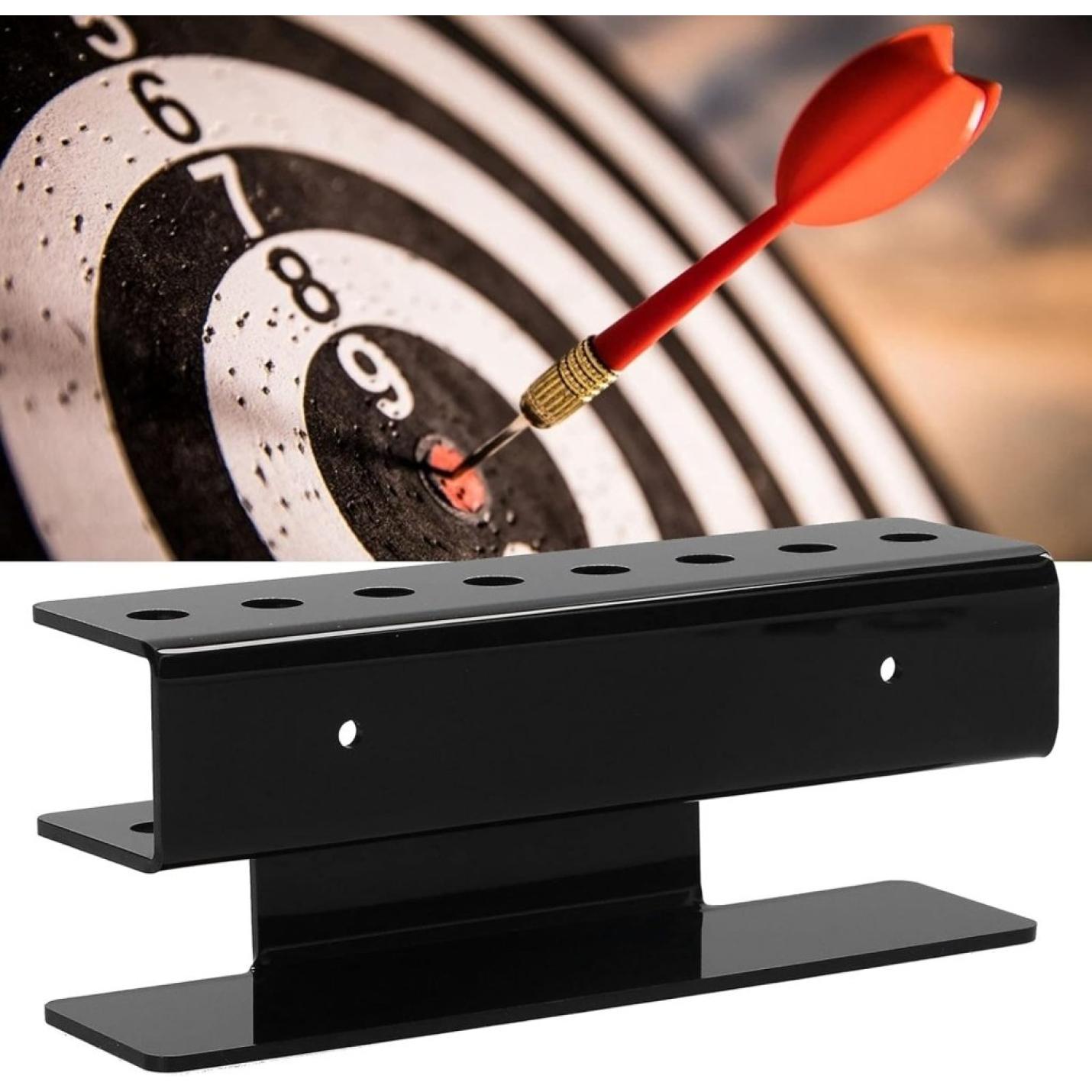 Dartstandaard, 8 dartdisplay, wandgemonteerde dartrek, dartdisplaystation, indoor pin dartstandaard, displayhouder voor fitnessruimtetraining, zwart - happygetfit.com