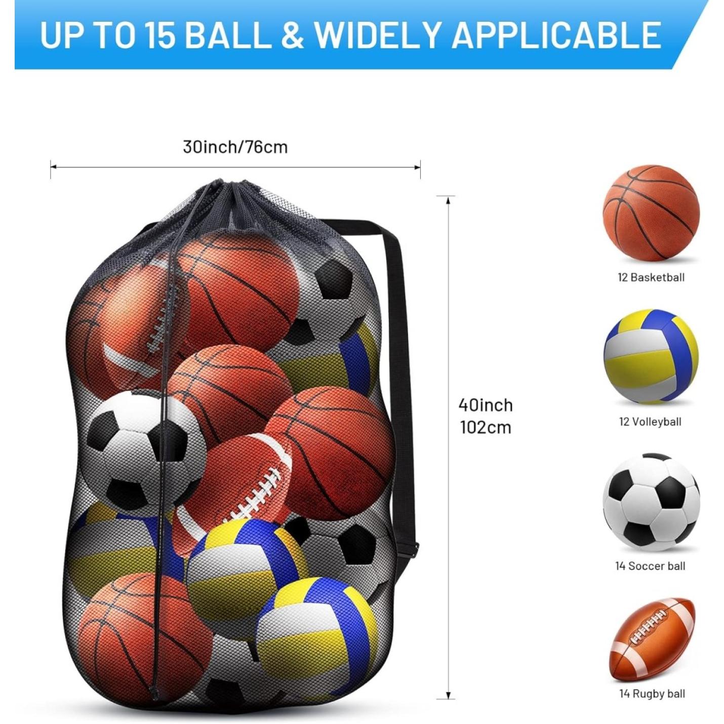 De ideale ballentas voor elke sporter met daarin diverse sportballen met capaciteitsindicatoren voor verschillende balsoorten.