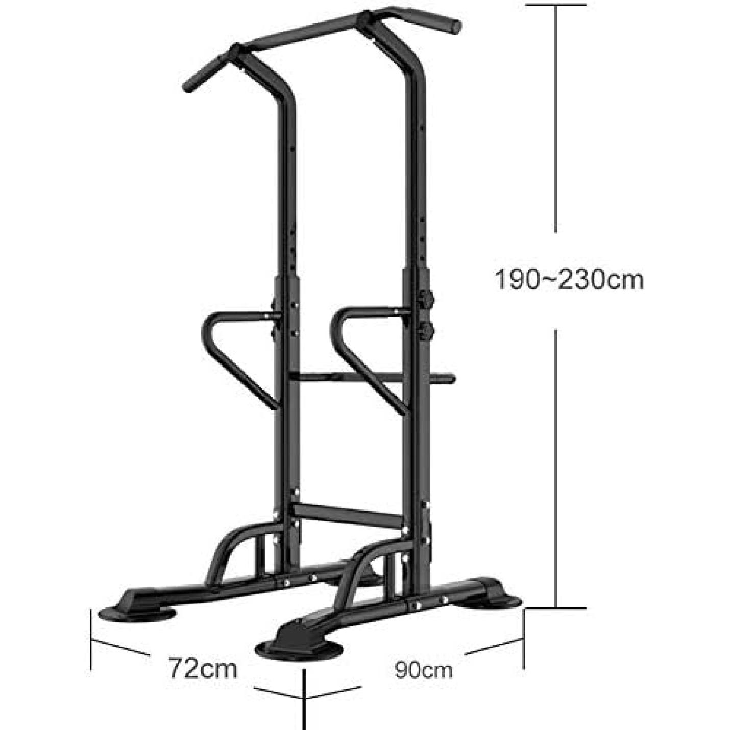 De power tower waarmee je thuis een complete workout krijgt - voor kracht en conditie met afmetingen.