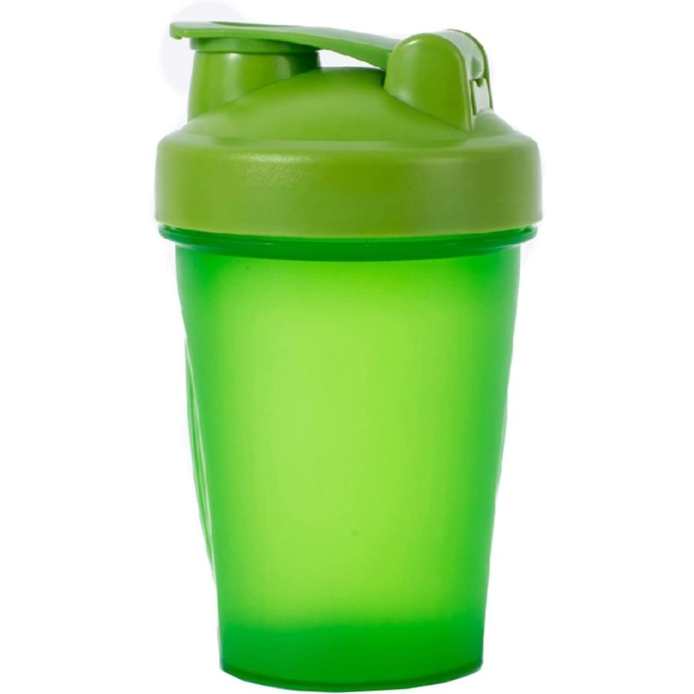 Eiwitshakerfles 400 ml met mixerbal, lekvrij, veilig drinken, flip-cap, 14 oz schudbeker waterfles voor poederschudder, sportschool, sportsupplement fitness workout (groen) - happygetfit.com