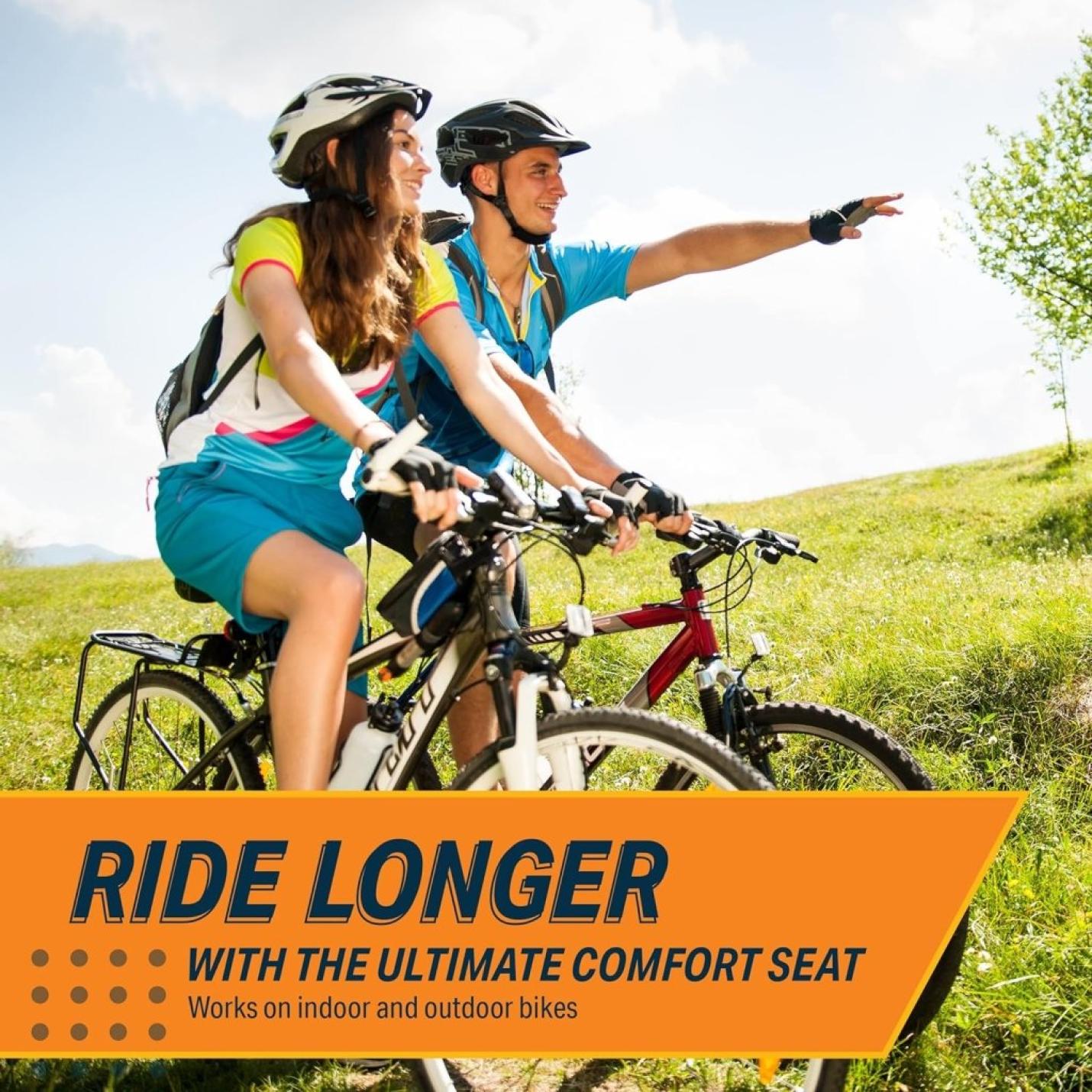 Extra groot comfortabel comfort fietszadel: reserve-fietszadel - universele pasvorm voor training en outdoor fietsen breed zacht gevoerd fietszadel voor dames en heren - happygetfit.com