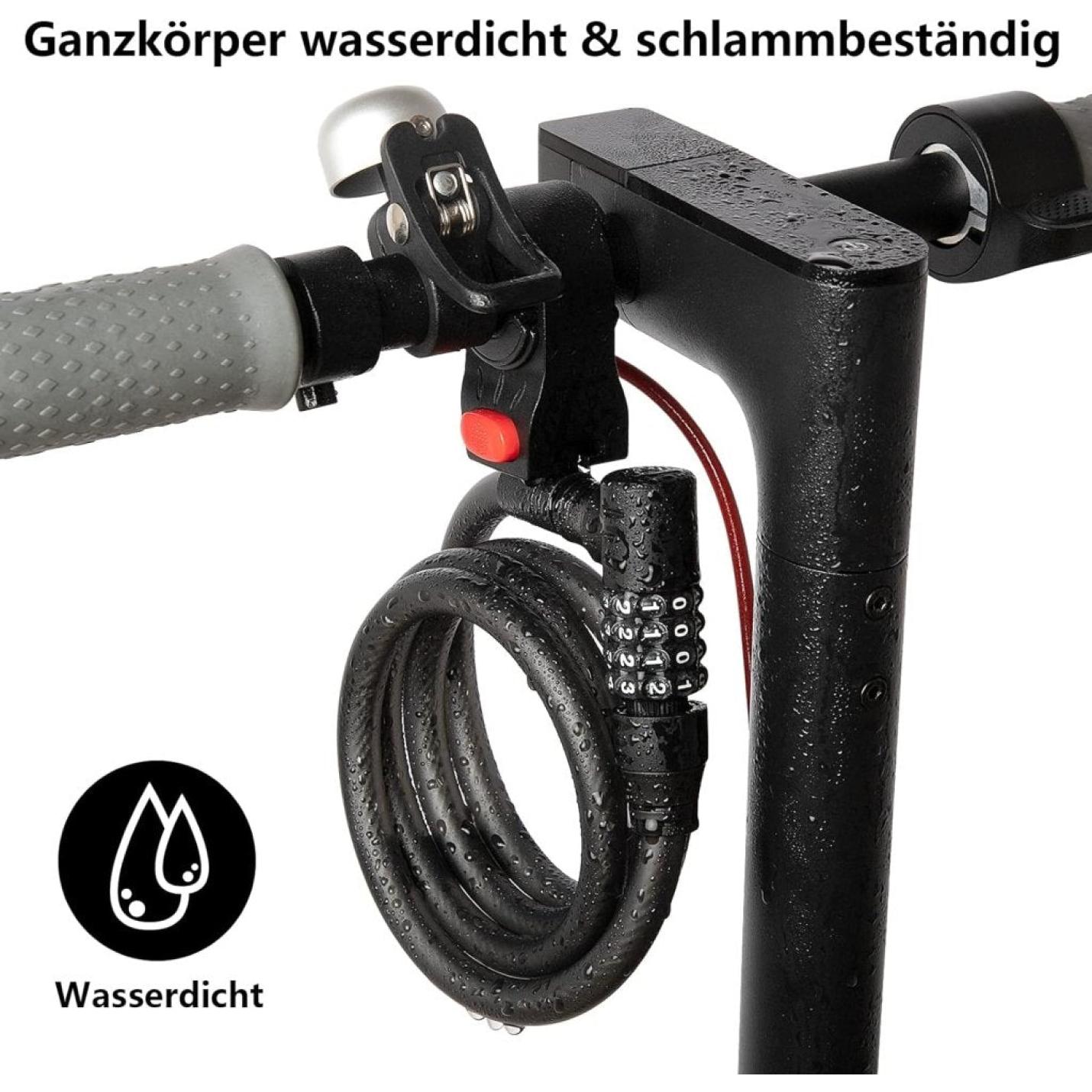 Fietsslot cijferslot E-scooter slot T-style compatibel met Xiaomi M365/Pro2/Max/Ninebot/F/GXL Essential scooter/fiets/motor 1,2 m/12 mm anti-diefstal ideaal slot 12 stalen kabel autoslot - happygetfit.com