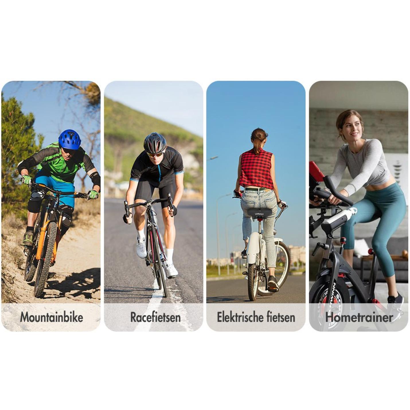 Fietszadel Heren Dames Comfortabel, Fietszadel Groot Waterdicht Schokbestendig met Memory Foam Ergonomisch Reflecterend Zacht Zadel voor Mountainbike Racefiets Hometrainer Elektrische Fiets - happygetfit.com