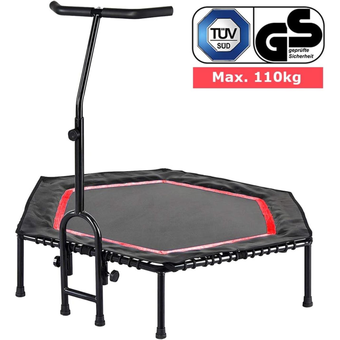 Fit Indoor Fitness Trampoline voor volwassenen, uniseks, zwart - happygetfit.com