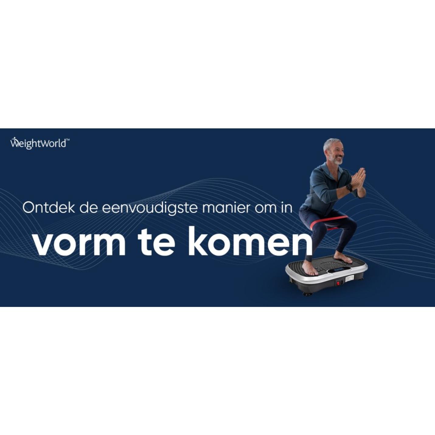 Fitness Trilplaat - Vergroot de spierkracht en vermindert buikvet - Thuis trainen met inbegrepen weerstandsbanden en afstandsbediening - Vibration plate met 5 programma's en 99 intensiteitsniveaus - happygetfit.com