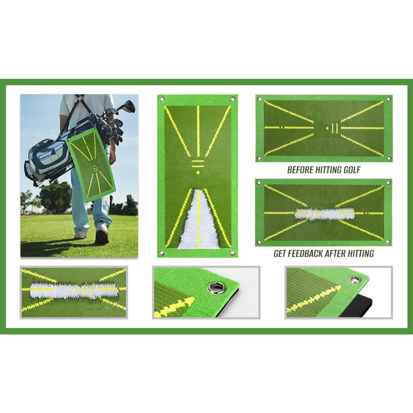 Golf trainingsmat voor Swing Detection Batting Analysis Swing Path and Correct Hitting Houding Golf Practice Mat, 25 x 50 cm, professionele golfoefenmat golfoefenapparaat voor binnen en buiten - happygetfit.com