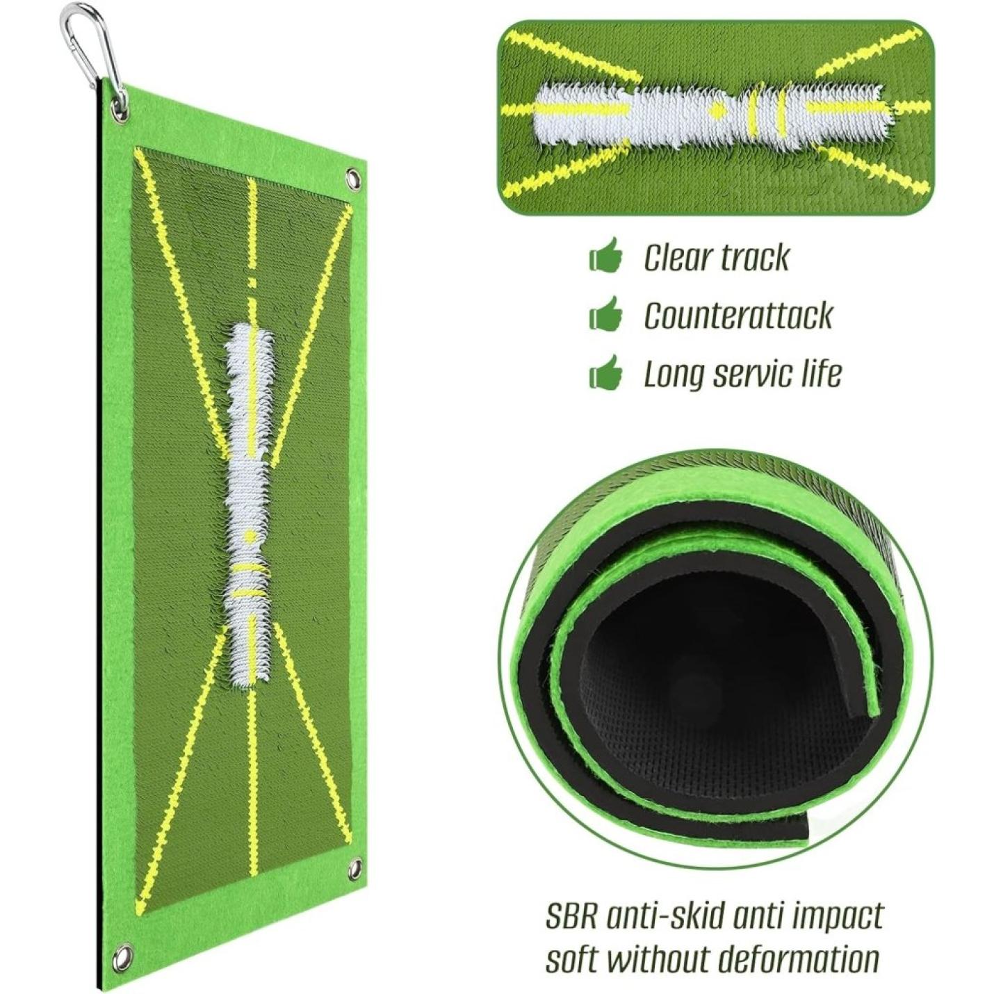 Golf trainingsmat voor Swing Detection Batting Analysis Swing Path and Correct Hitting Houding Golf Practice Mat, 25 x 50 cm, professionele golfoefenmat golfoefenapparaat voor binnen en buiten - happygetfit.com