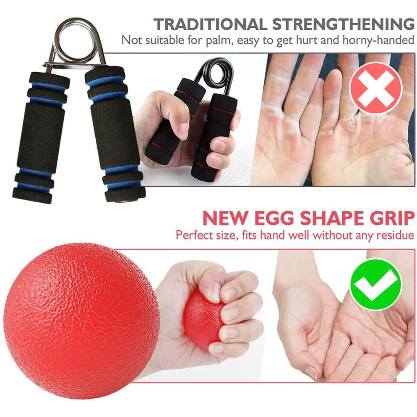 Handoefening Stressballen, Handgreepversterkingsballen, Knijp stressballen, Handtherapie-oefenballen, Vingertherapie-training voor volwassenen en kinderen, 3 Stress, 3 kleuren - happygetfit.com