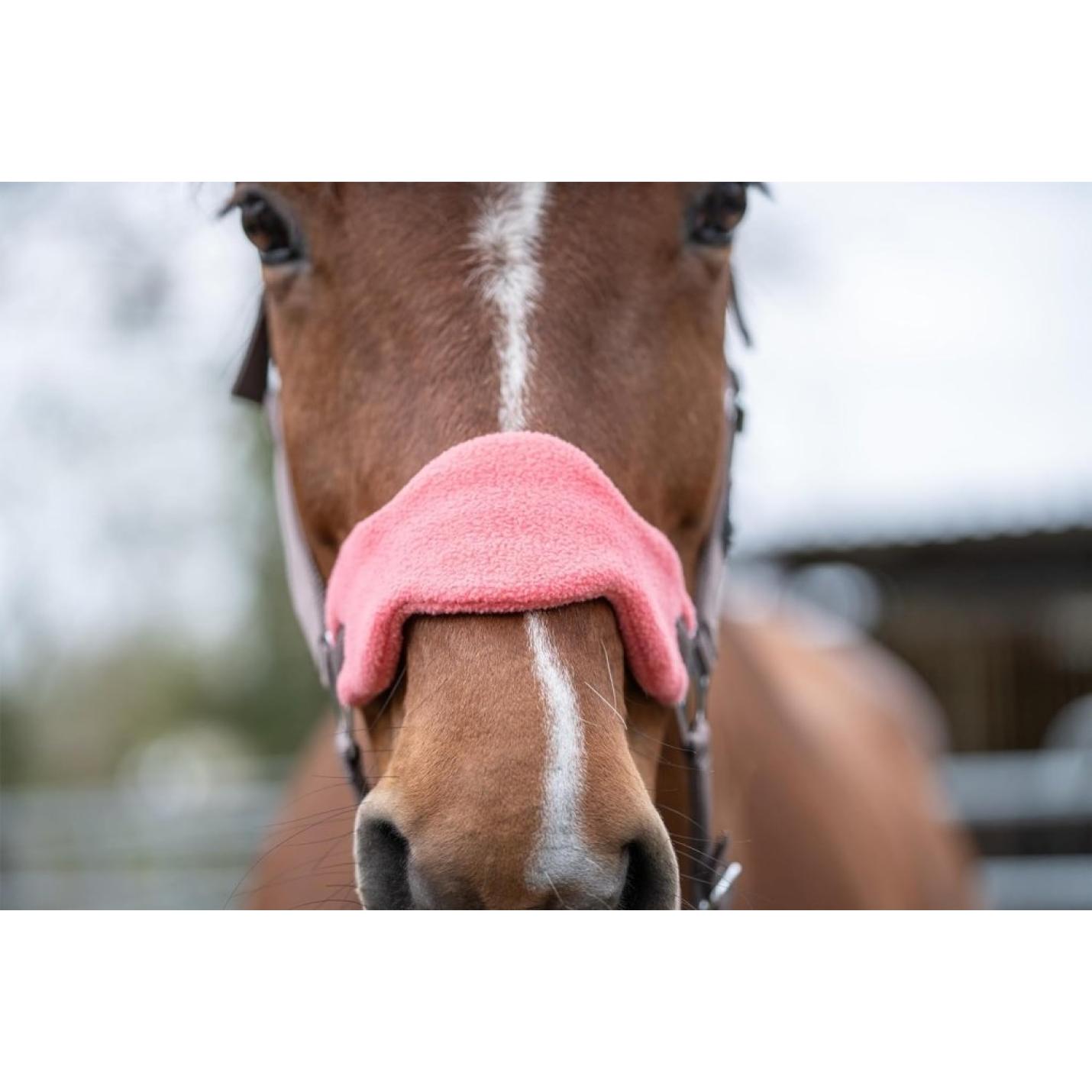 Holster met gebreide karabijnhaak & vliegenfranjes, grijs/roze, pony - happygetfit.com