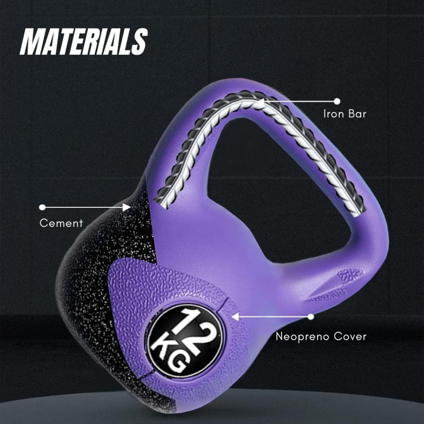 Kettlebell-Gewicht met Ergonomische Handgreep, Kettlebell-Halter voor Spiertraining Thuis en in de Sportschool - happygetfit.com