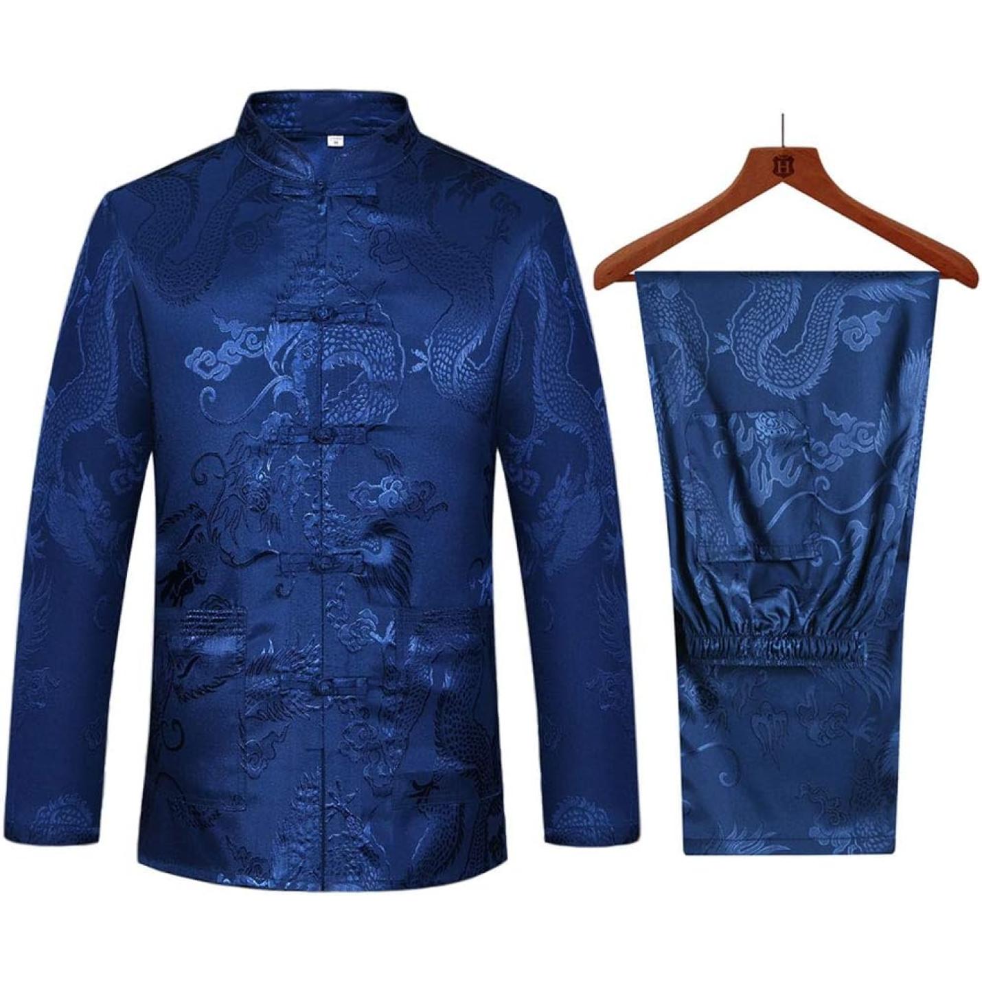 Kung Fu Pak Sets Chinees Voor Mannen Tang Pak Hanfu Vechtsporten Kleren Shirt Traditionele Wing Chun Taichi Uniform Tops Bodems - happygetfit.com